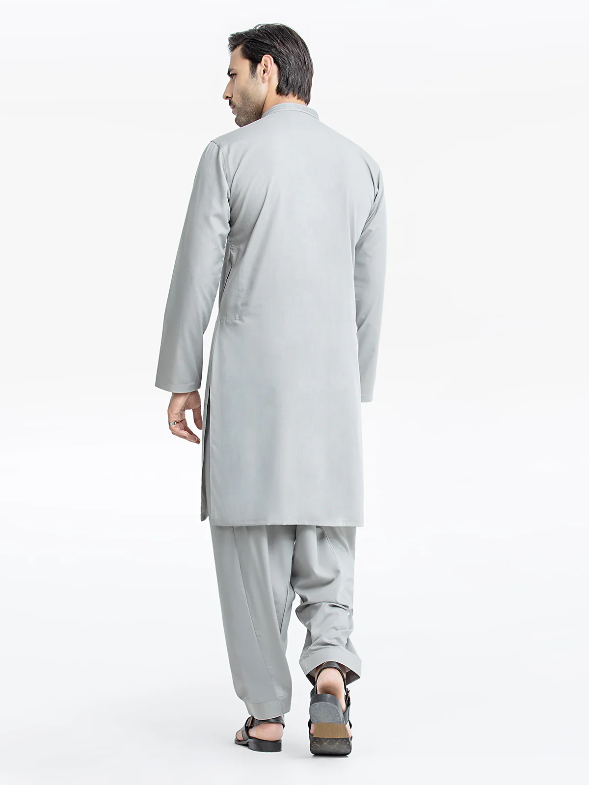 Men's Grey Shalwar Kameez - EMTKS24-41100 - Image 5