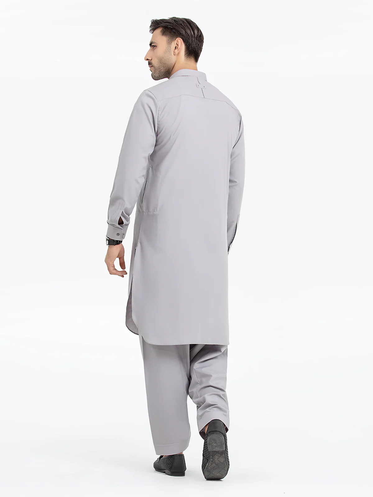 Men's Grey Shalwar Kameez - EMTKS24S-41136 - Image 5