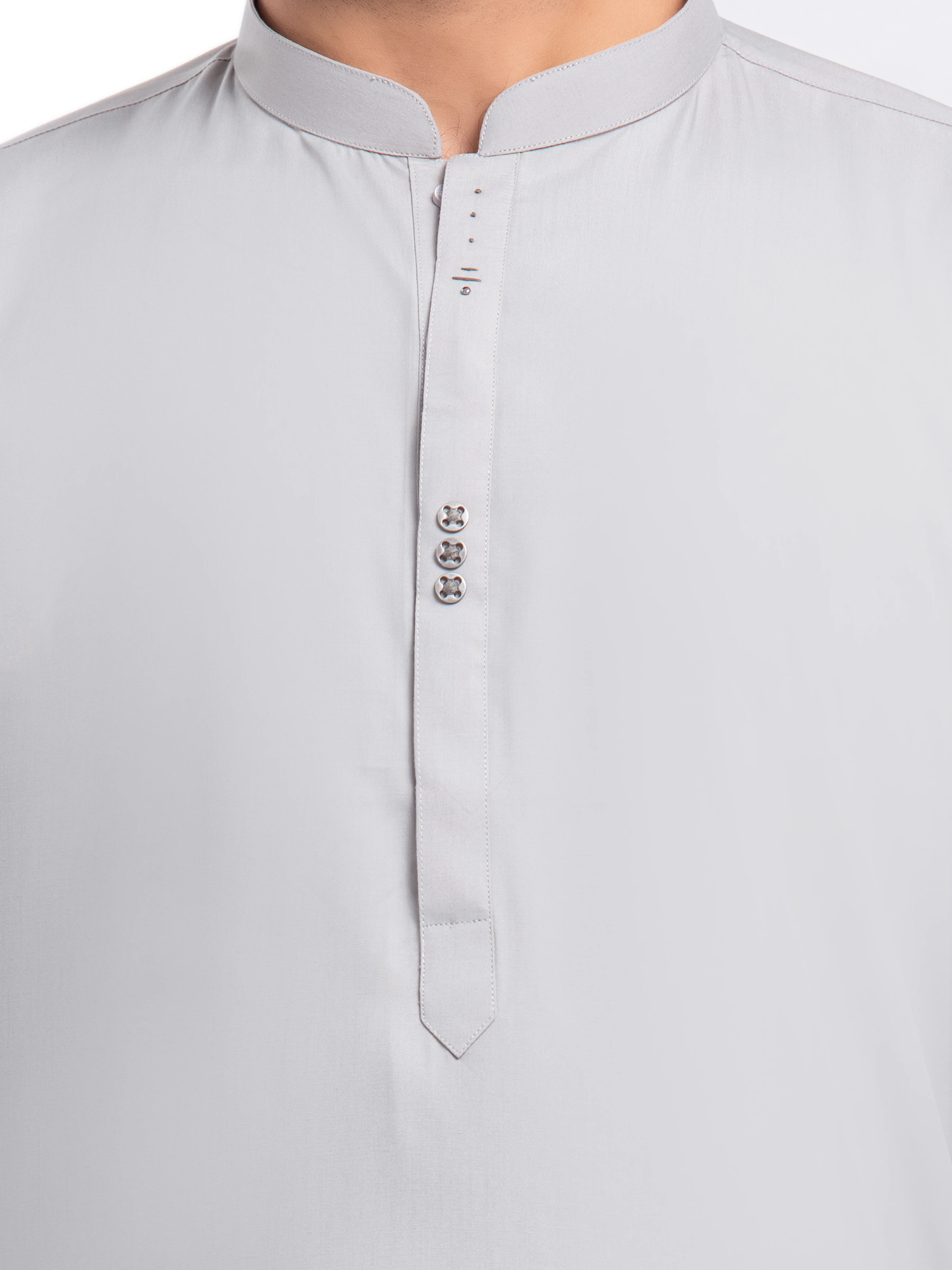 Men's Grey Shalwar Kameez - EMTKS25S-41147 - Image 3