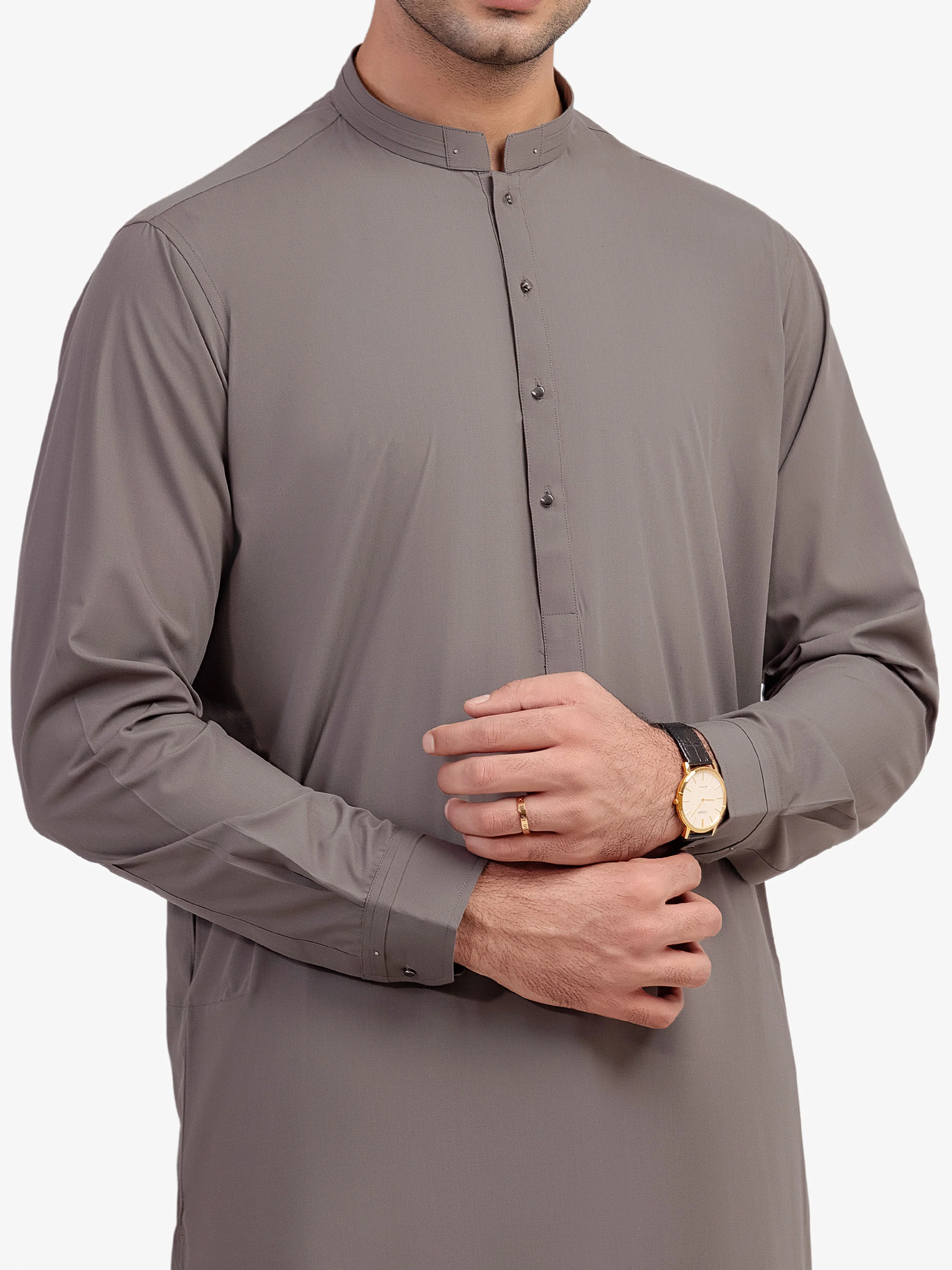 Men's Grey Shalwar Kameez - EMTKS5-41165 - Image 2