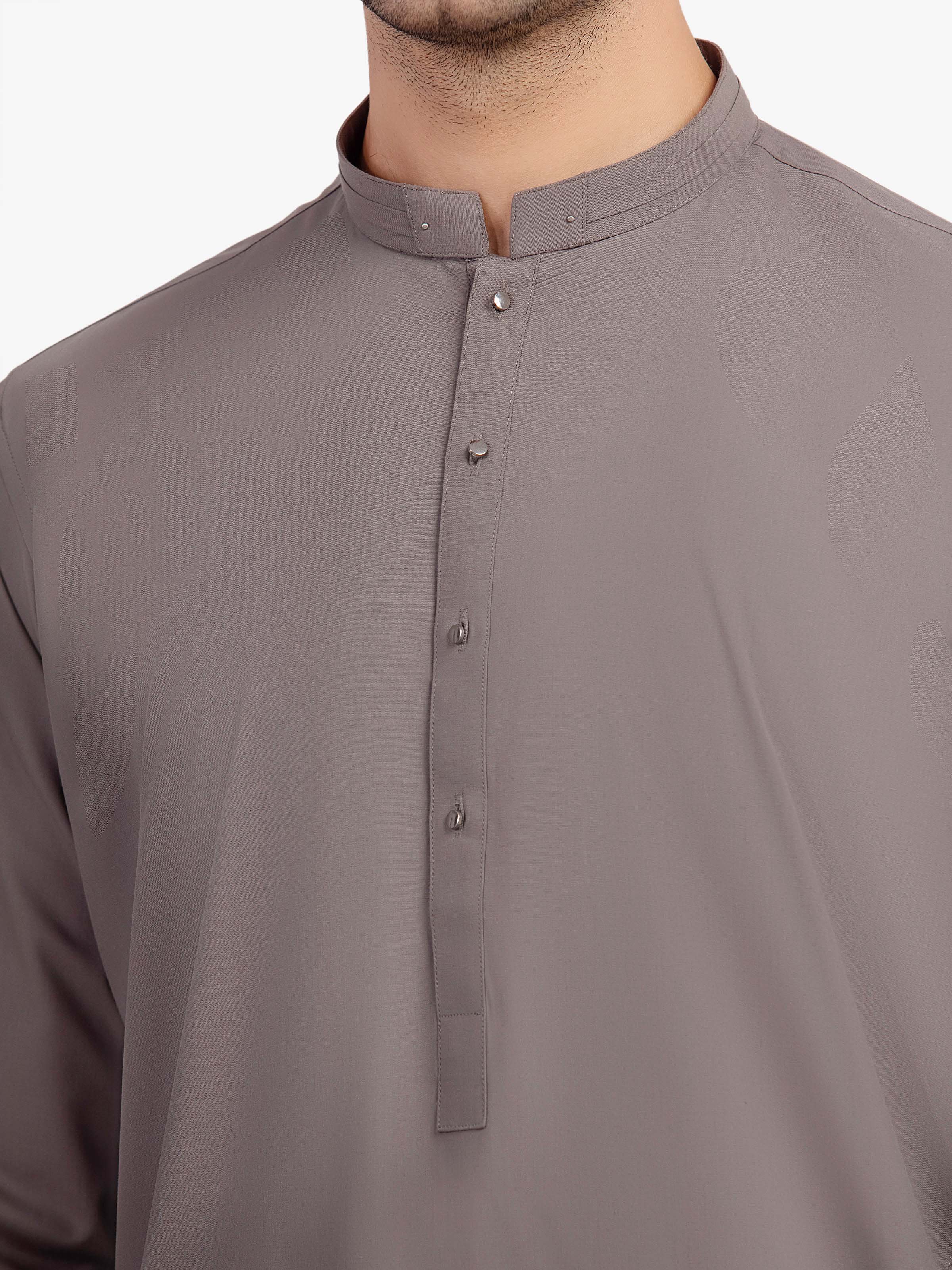 Men's Grey Shalwar Kameez - EMTKS5-41165 - Image 3