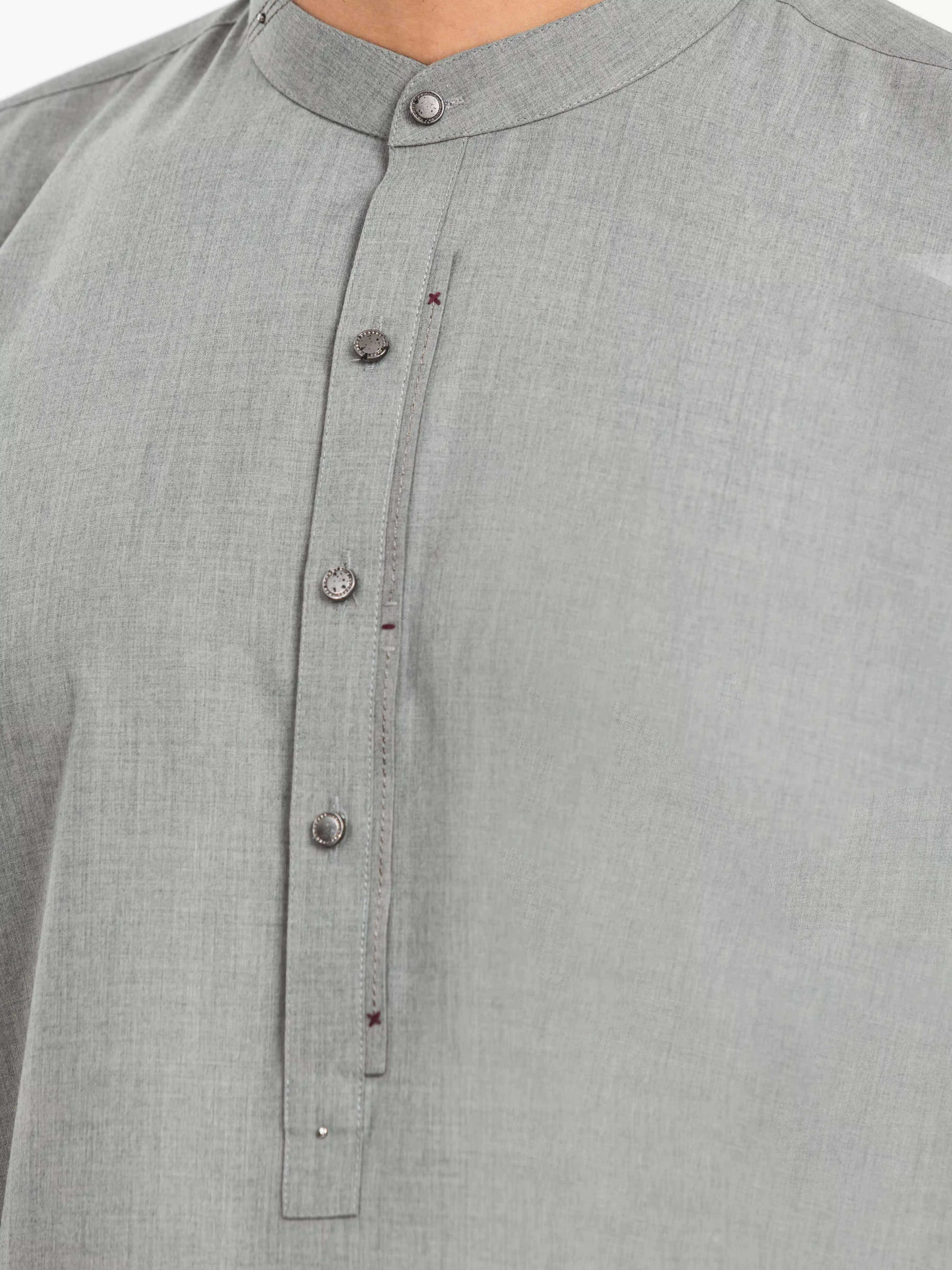 Men's Grey Shalwar Kameez - EMTKST24S-99463 - Image 4