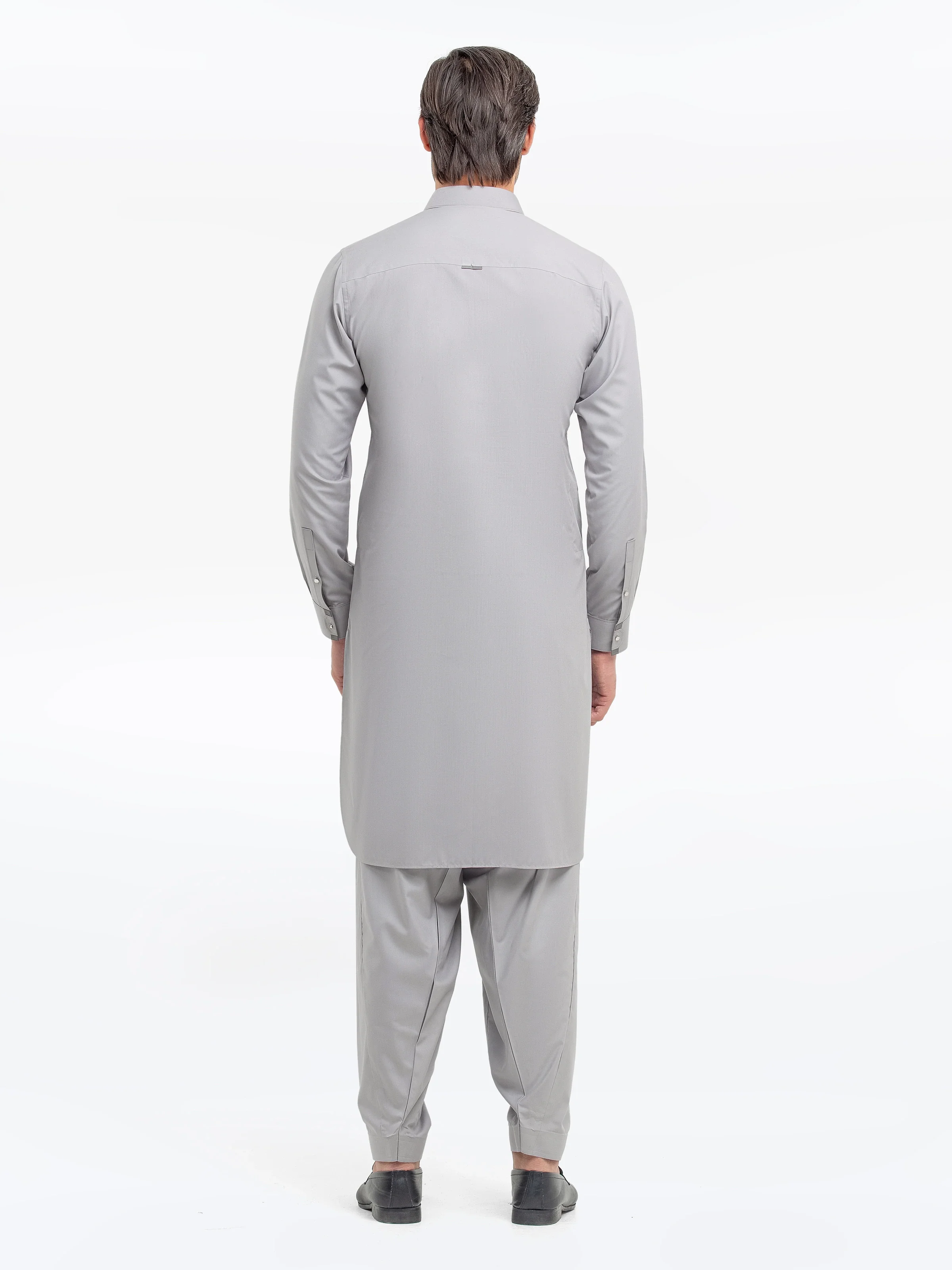 Men's Grey Shalwar Kameez - EMTKST5-99563 - Image 5