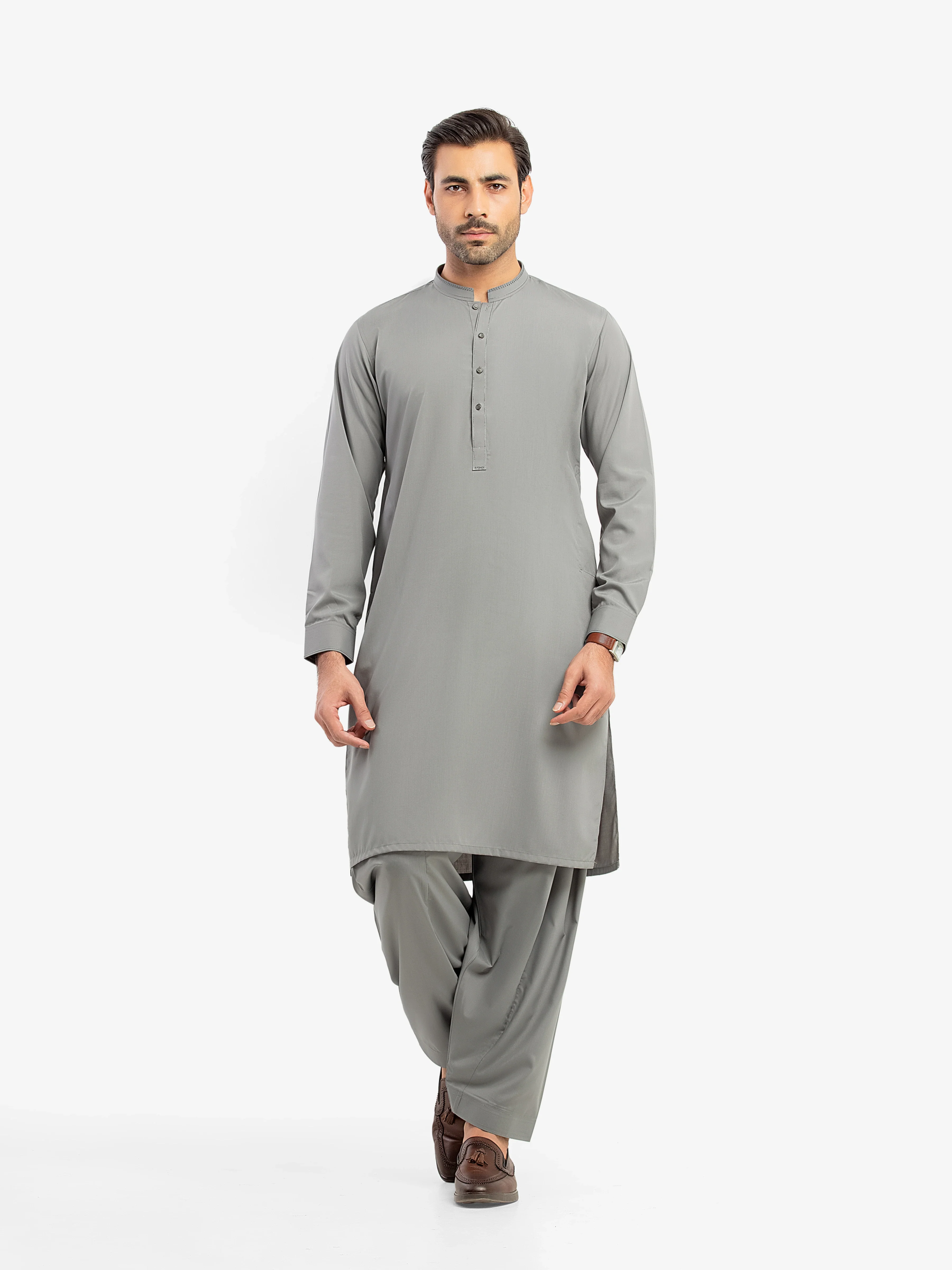 Men's Grey Shalwar Kameez - EMTKST5-99613