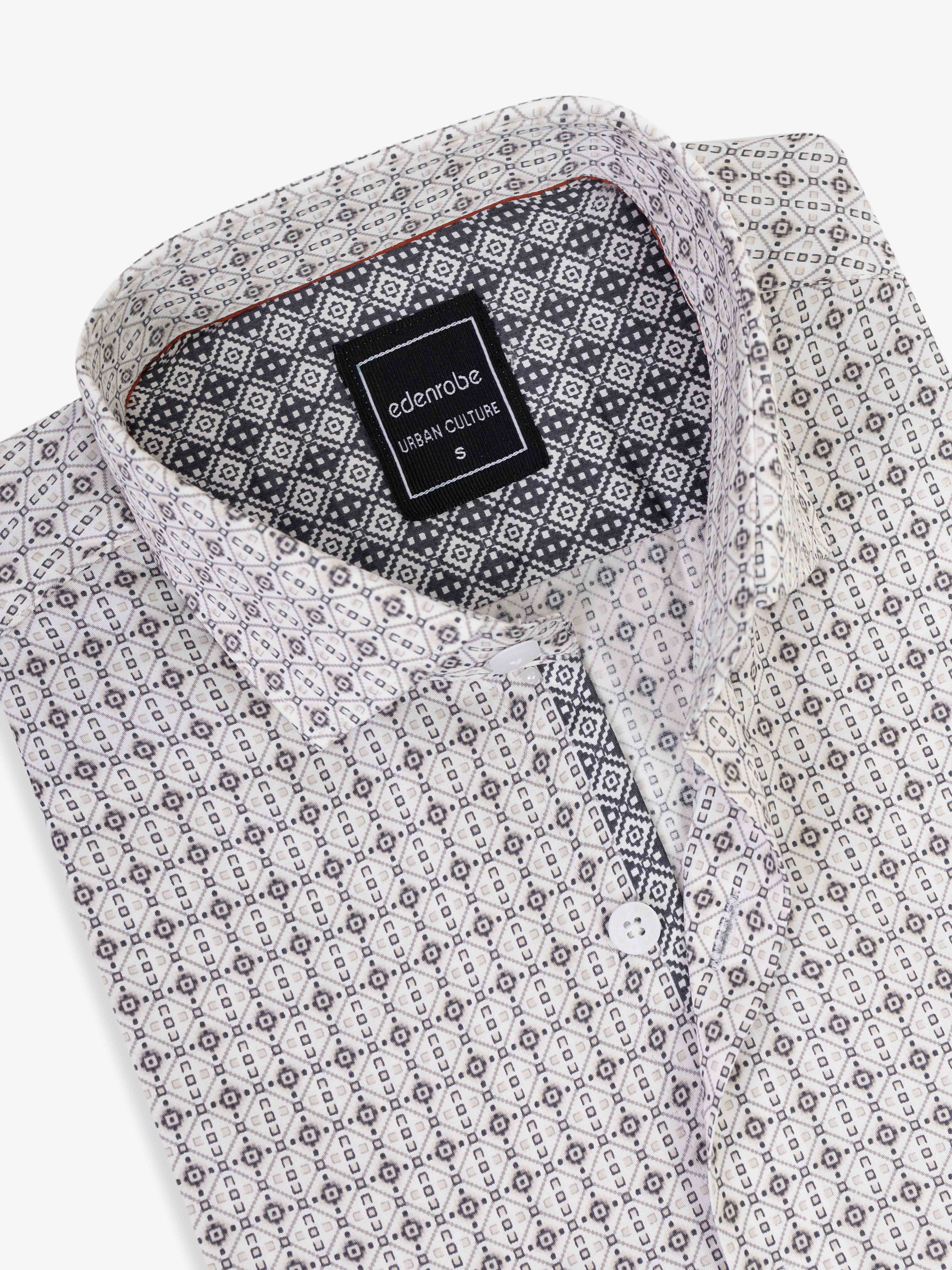 Men's Grey & Off White Shirt - EMTSUC5-202 - Image 2