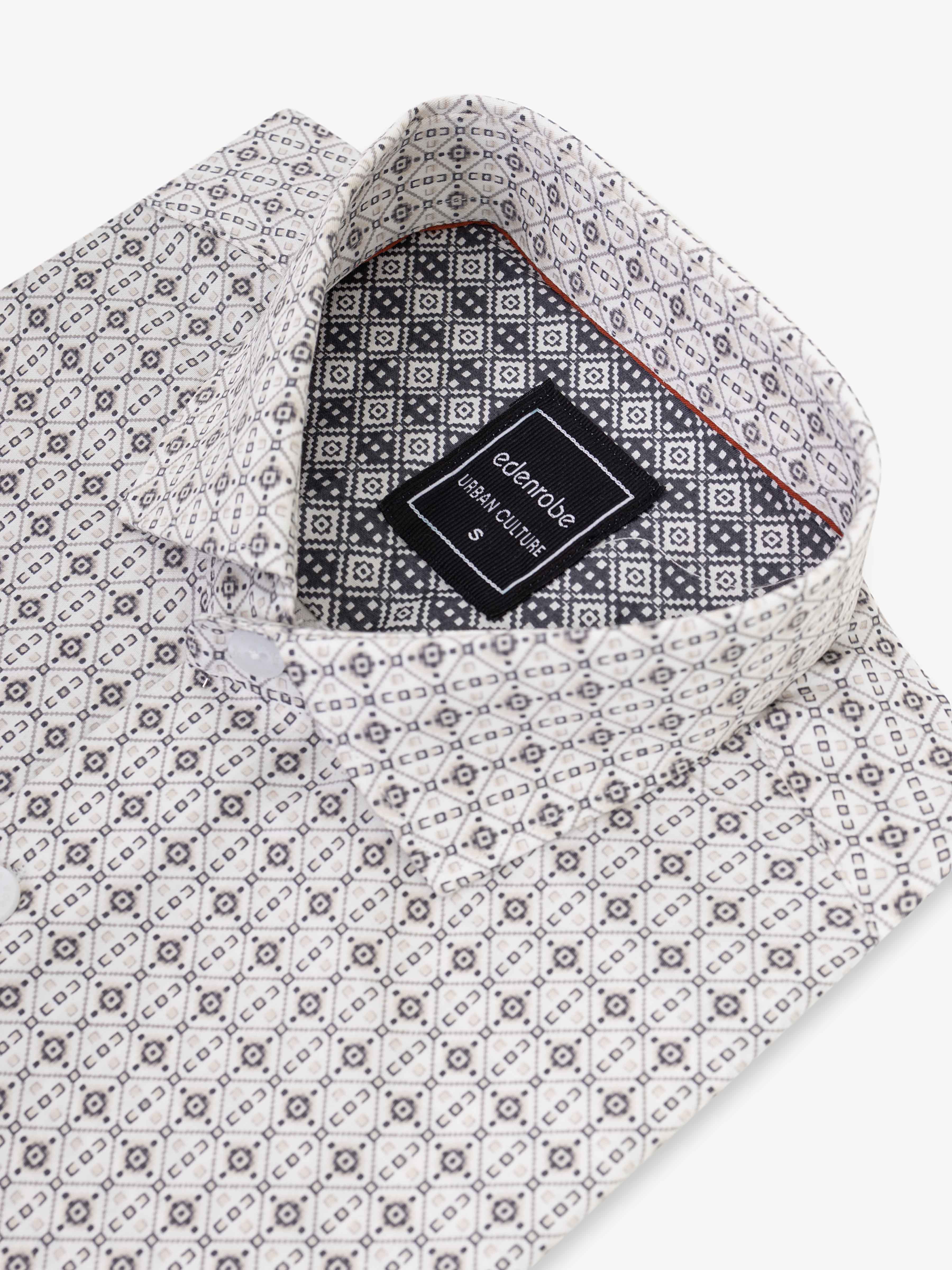 Men's Grey & Off White Shirt - EMTSUC5-202 - Image 3