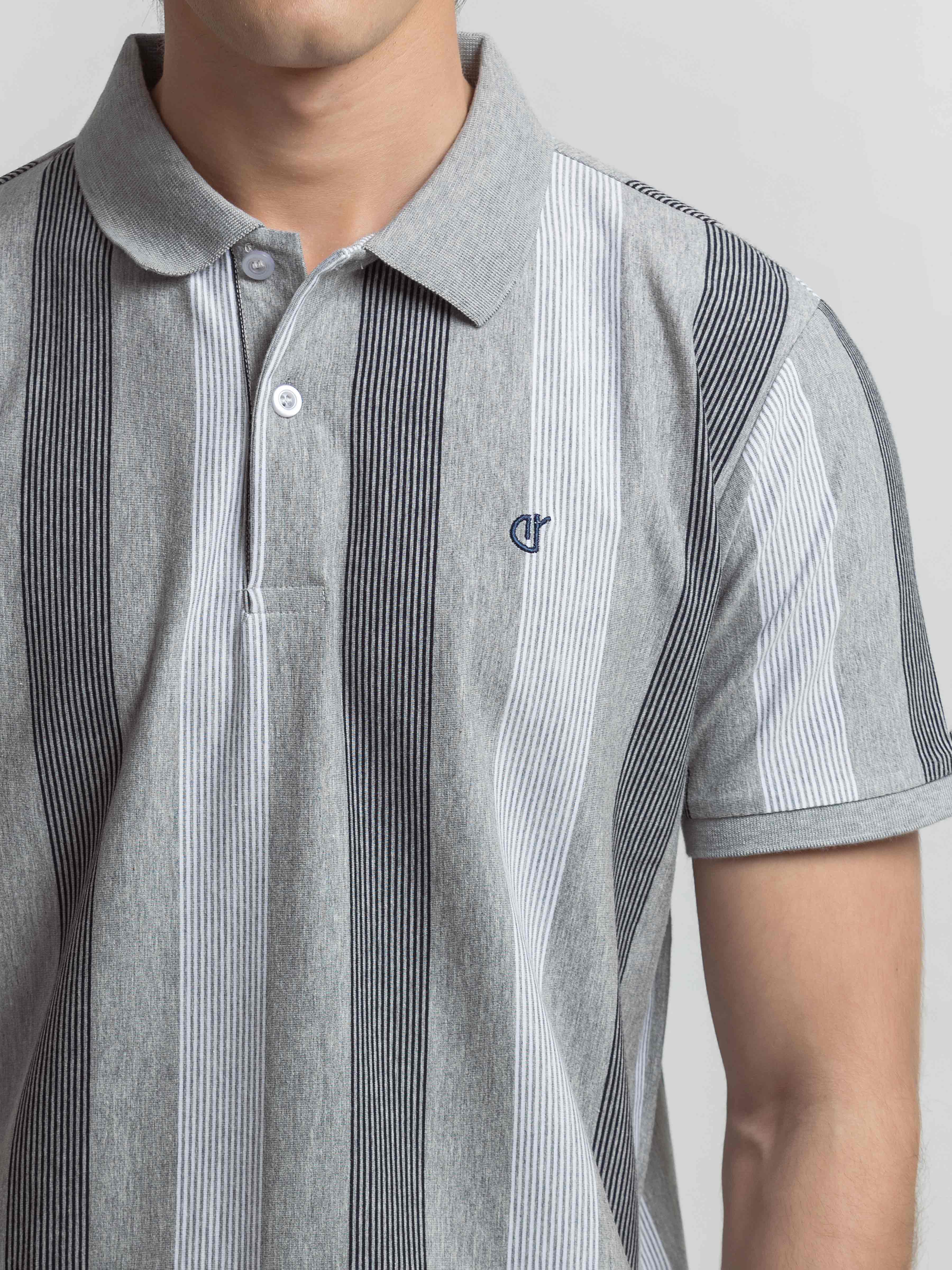 Men's Grey Polo Shirt - EMTPS6-058 - Image 3