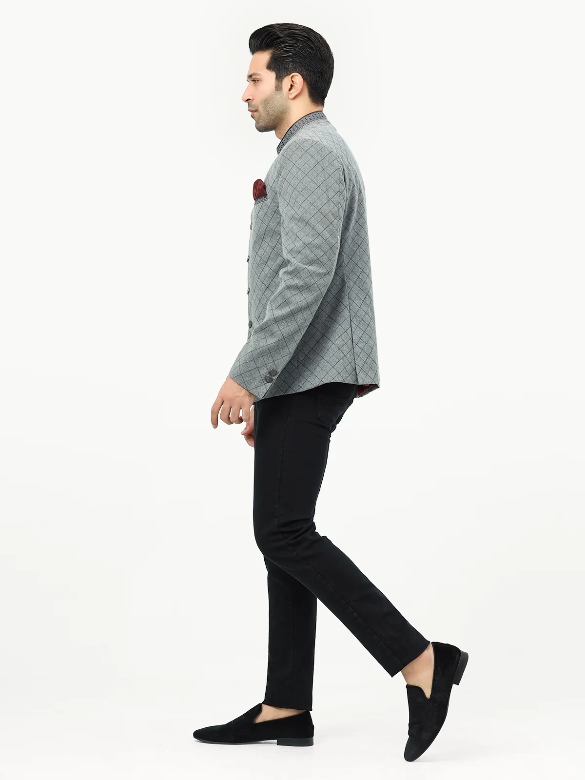 Men's Grey Prince Coat - EMTPC22-008 - Image 6