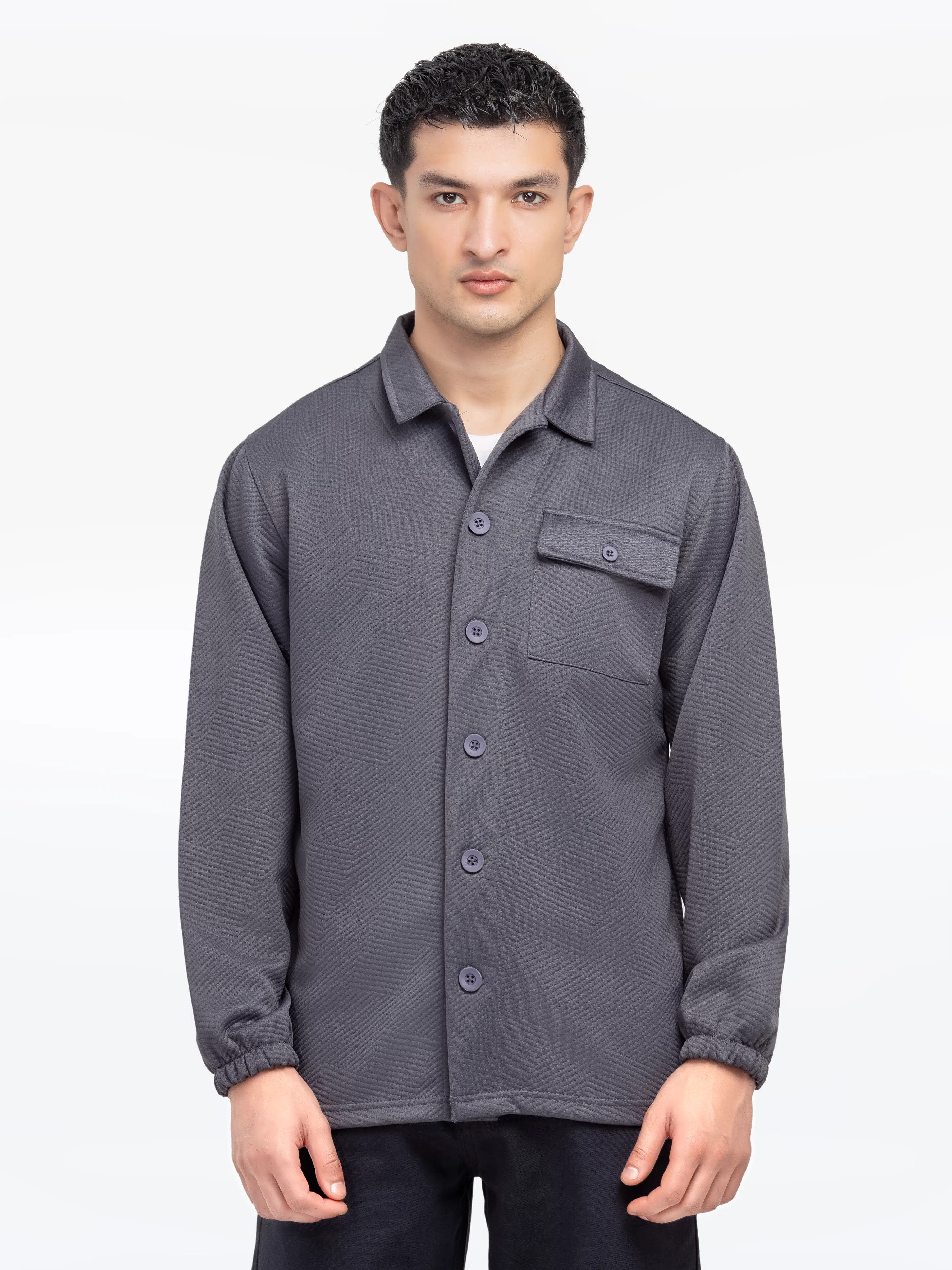 Men's Grey Shacket - EMTJS24-003 - Image 2