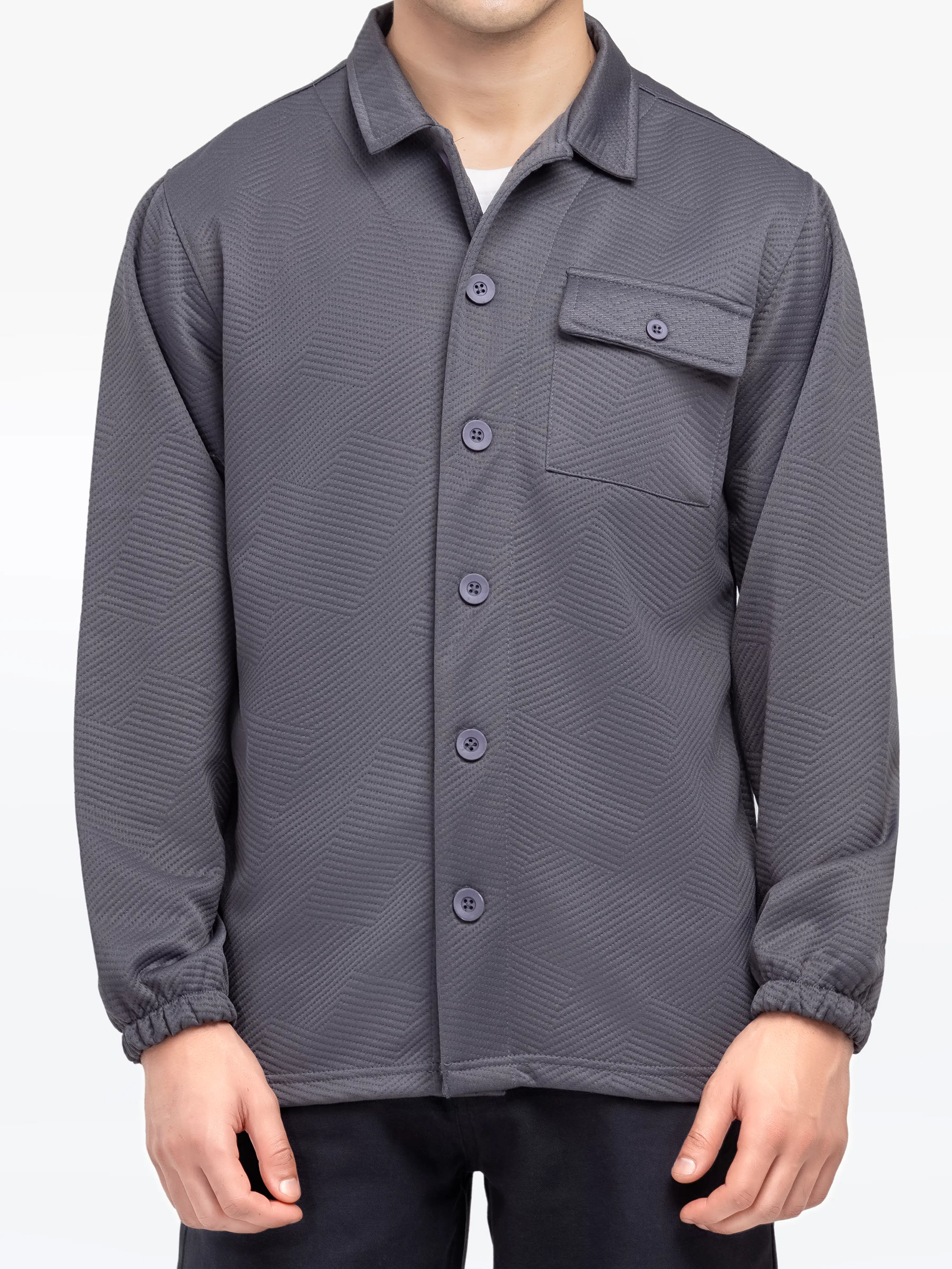 Men's Grey Shacket - EMTJS24-003 - Image 3