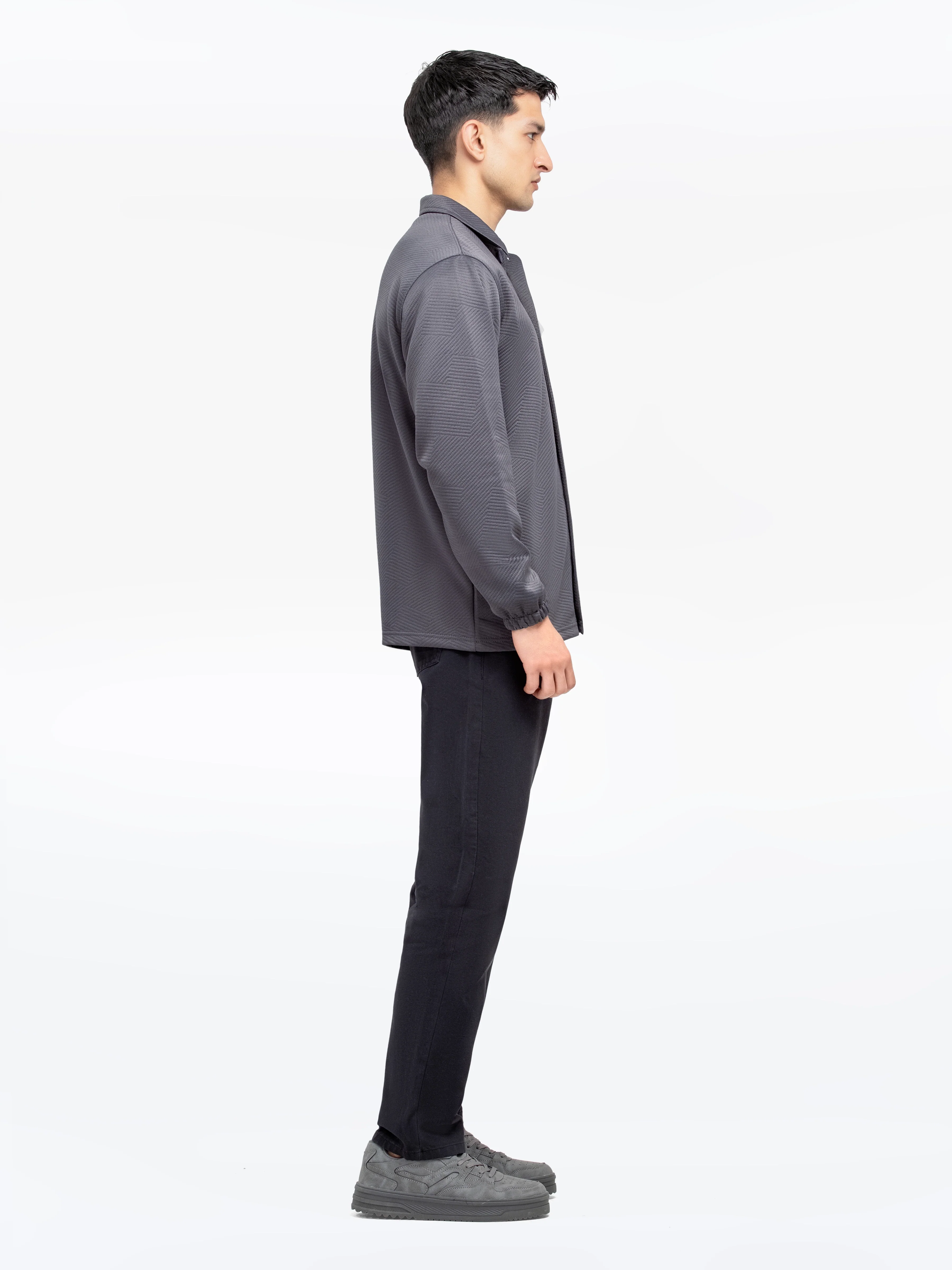 Men's Grey Shacket - EMTJS24-003 - Image 4