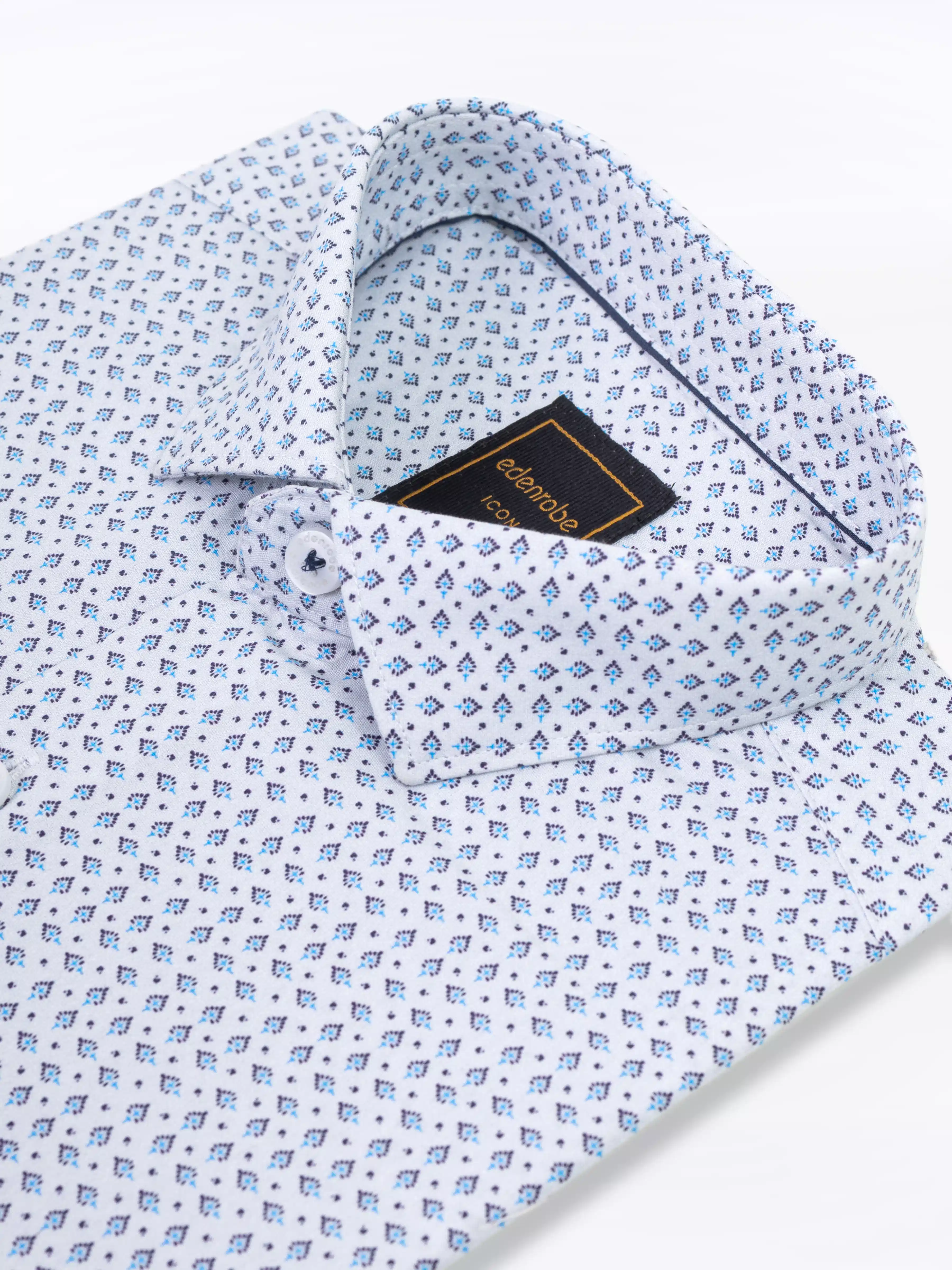 Men's Grey Printed Shirt - EMTSI5-50755 - Image 4