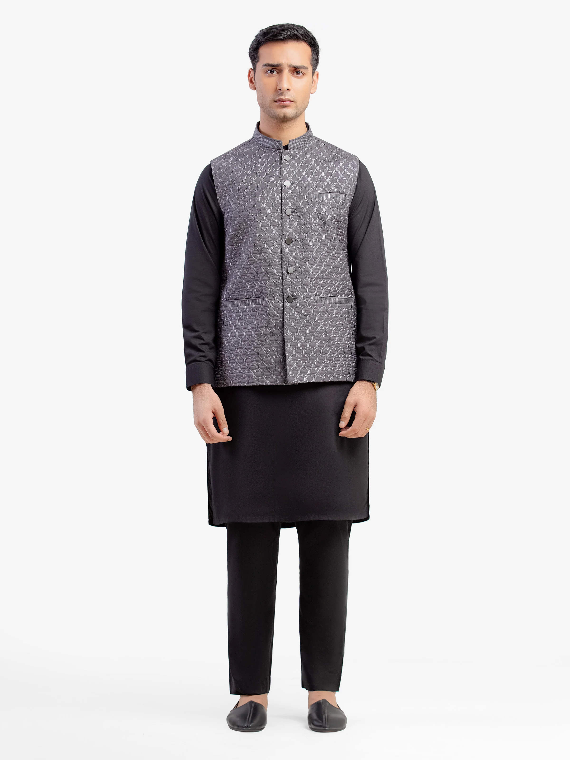 Men's Grey Waist Coat - EMTWC5-35964 - Image 2