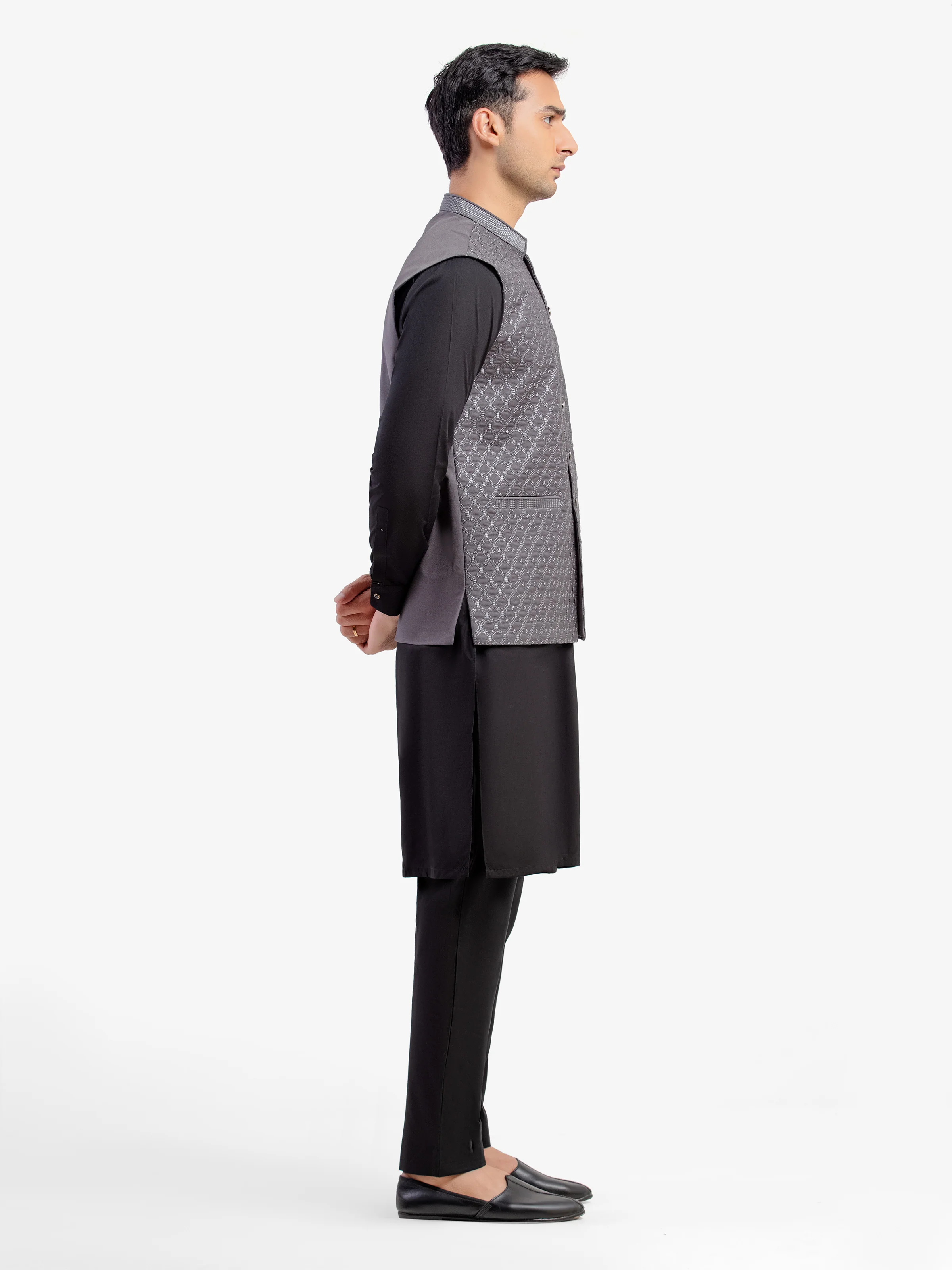 Men's Grey Waist Coat - EMTWC5-35964 - Image 4