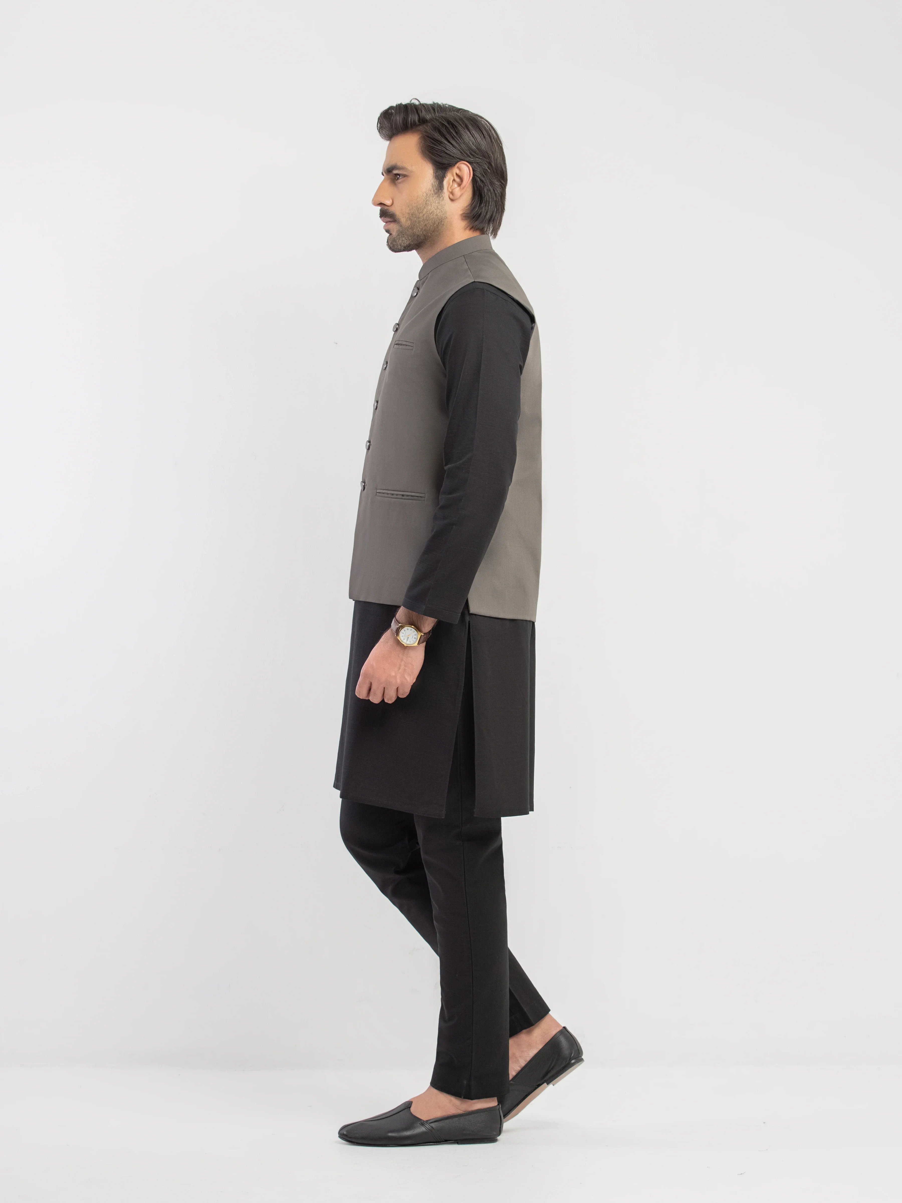 Men's Grey Waist Coat - EMTWCP5-35942 - Image 5