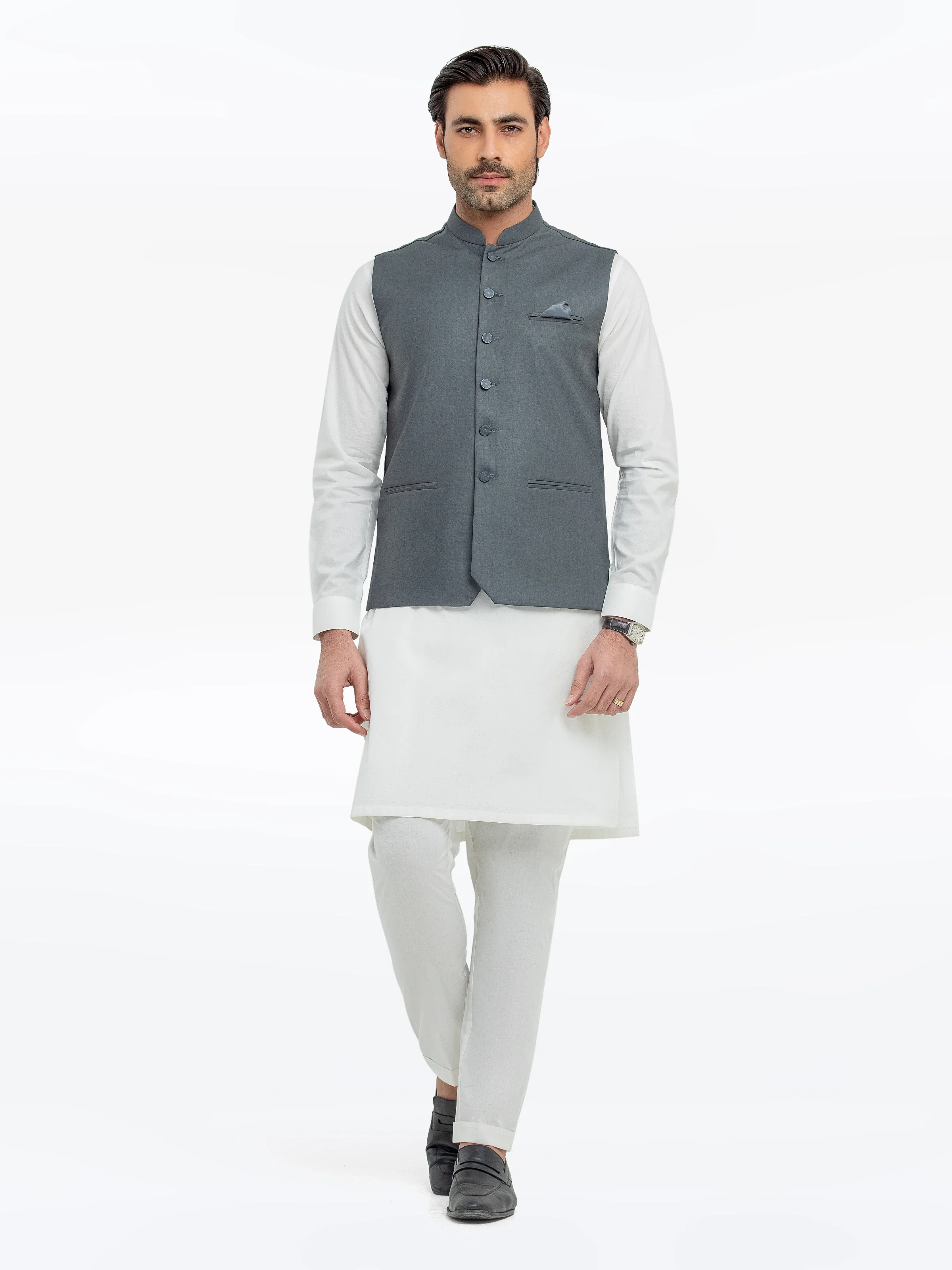 Men's Grey Waist Coat - EMTWCP5-35946 - Image 2
