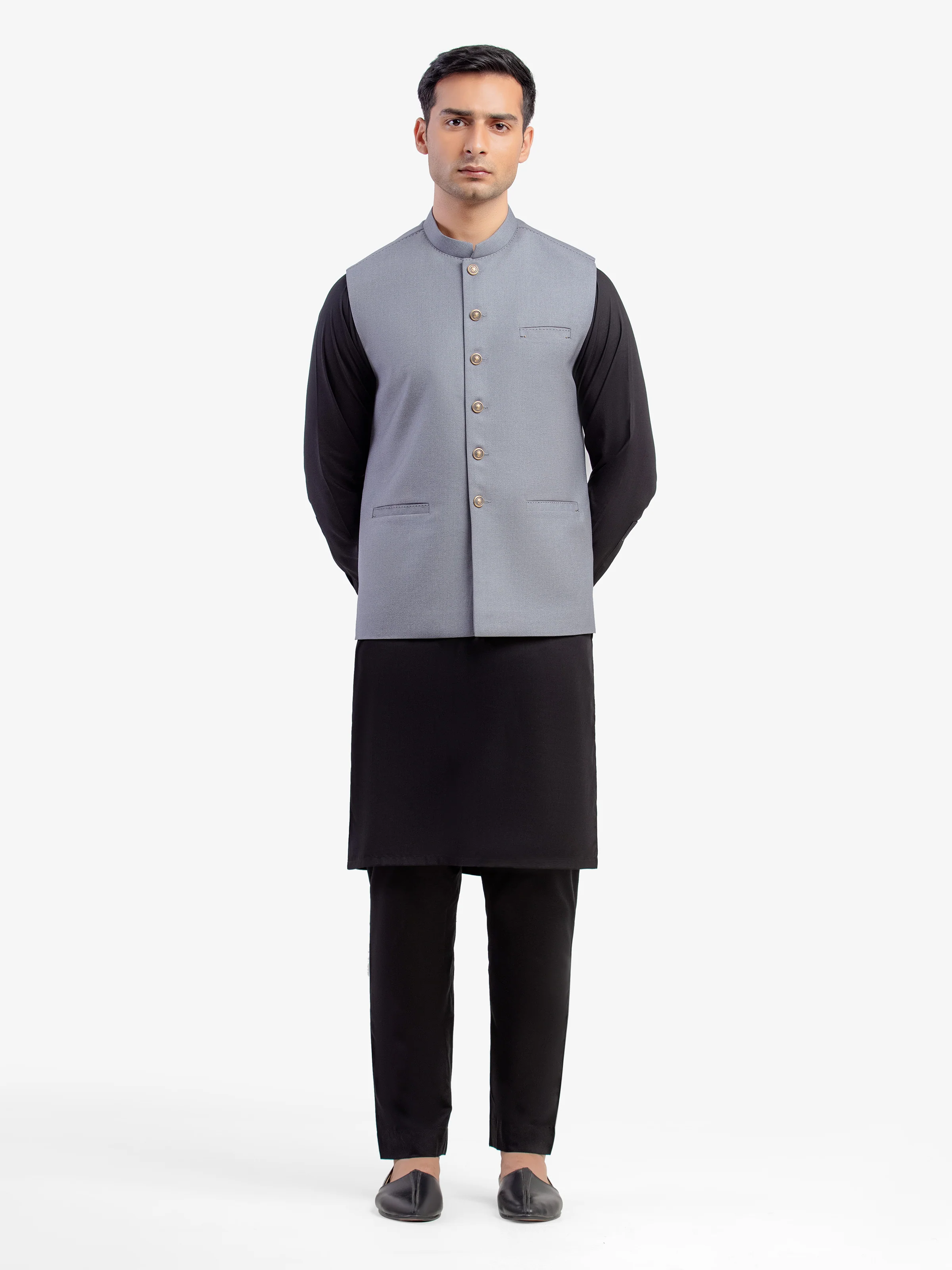 Men's Grey Waist Coat - EMTWCP5-35990 - Image 2