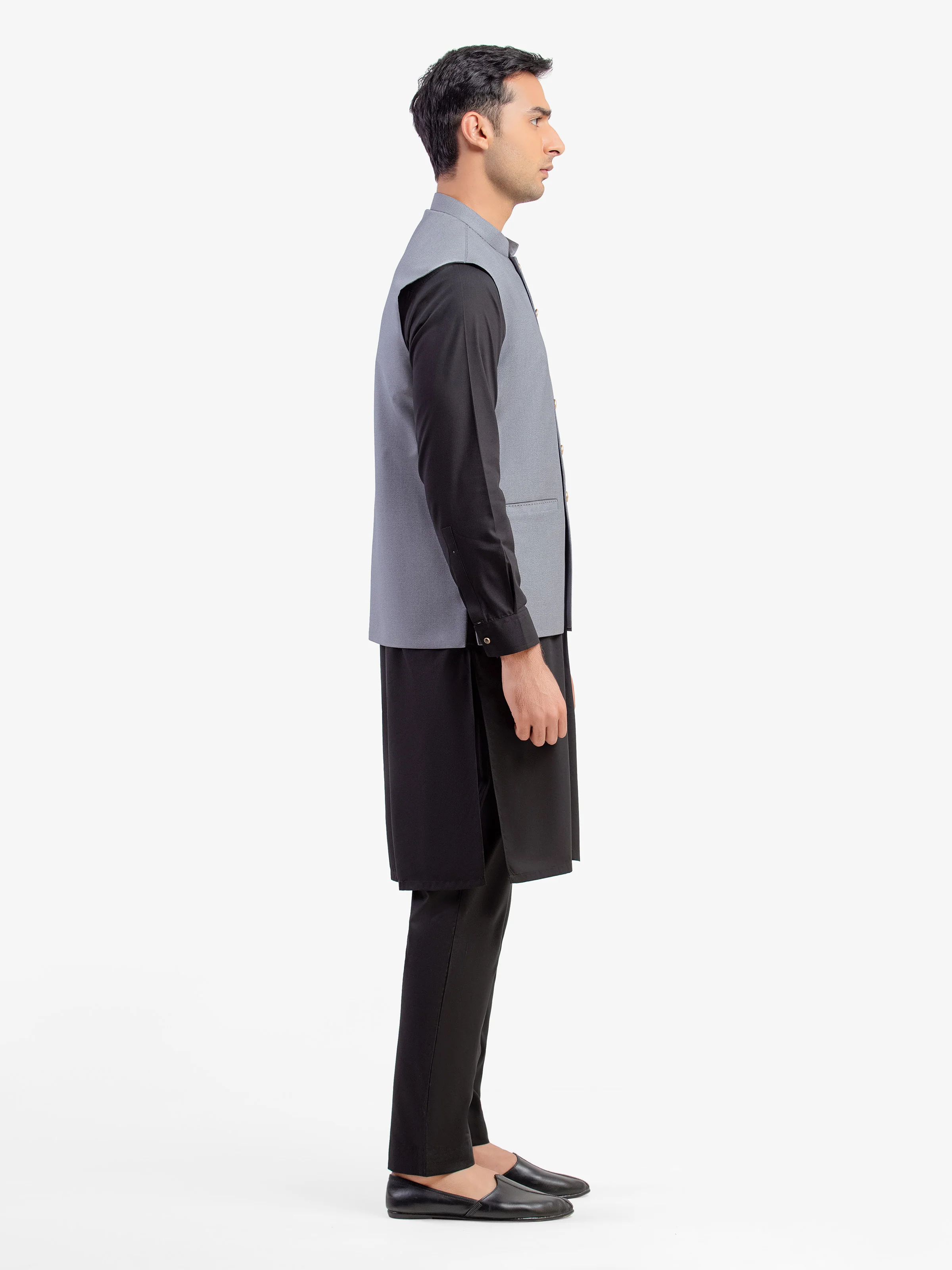 Men's Grey Waist Coat - EMTWCP5-35990 - Image 4