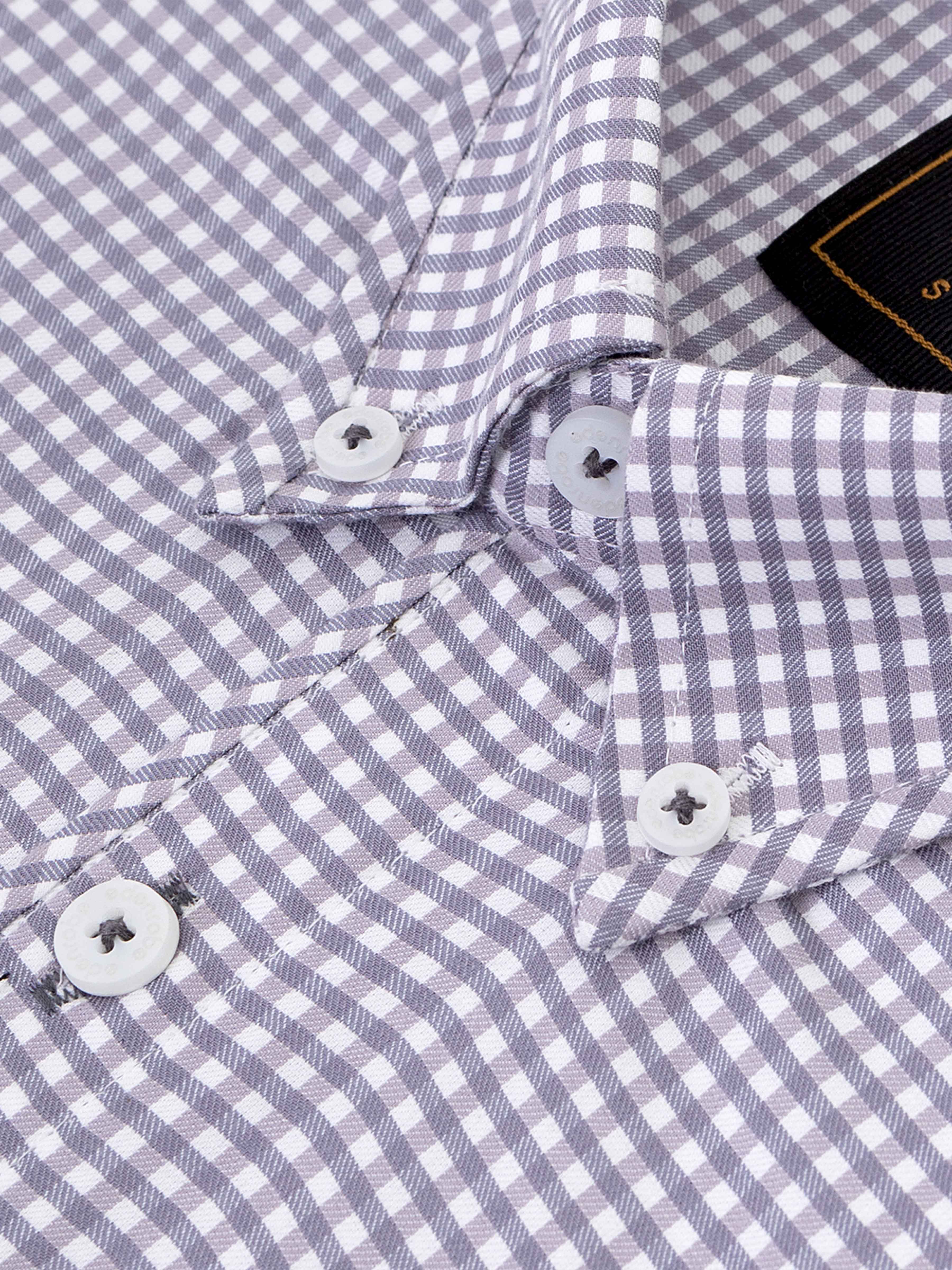 Men's Grey & White Shirt - EMTSI5-50811 - Image 2