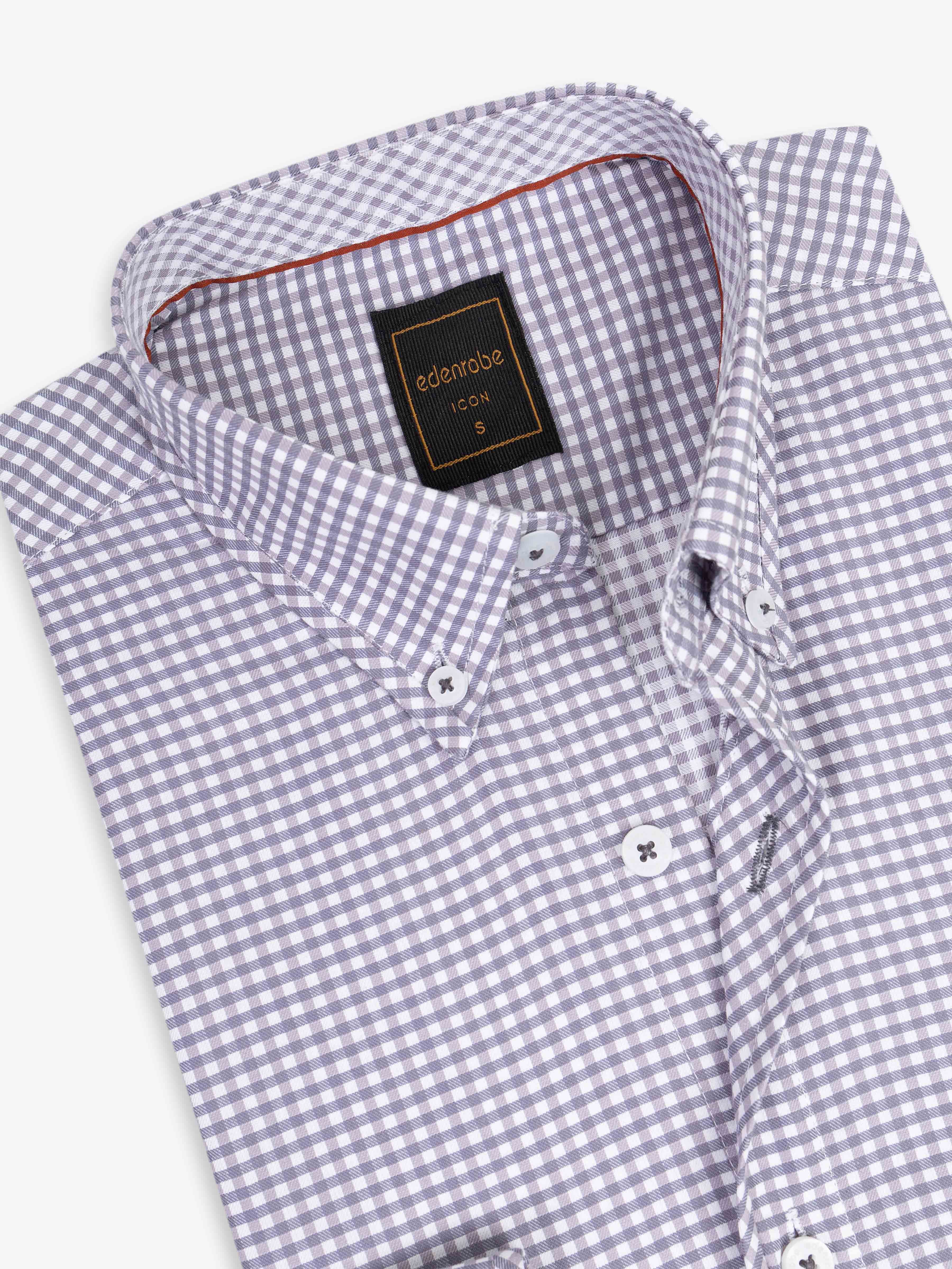 Men's Grey & White Shirt - EMTSI5-50811 - Image 3