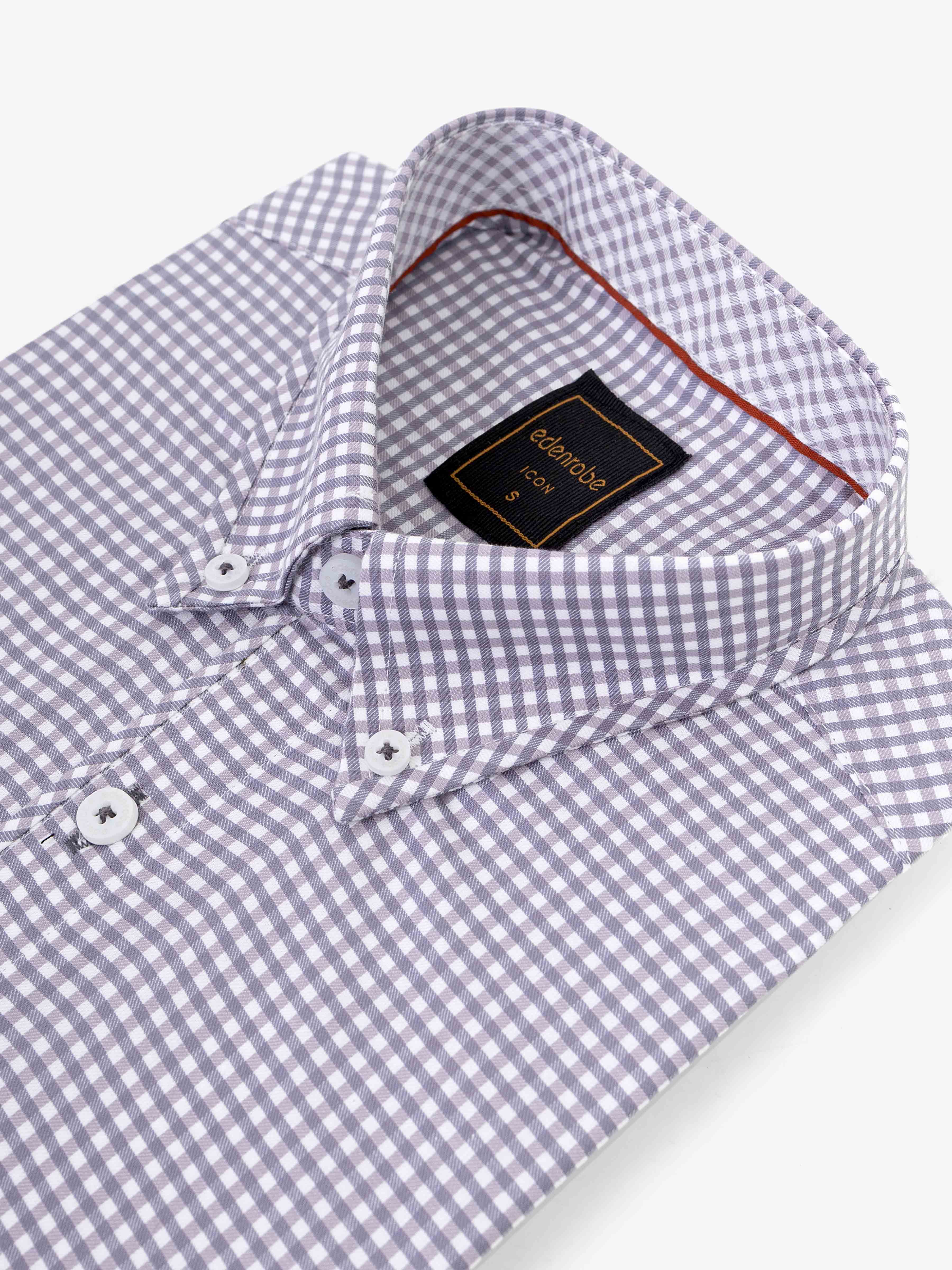 Men's Grey & White Shirt - EMTSI5-50811 - Image 4