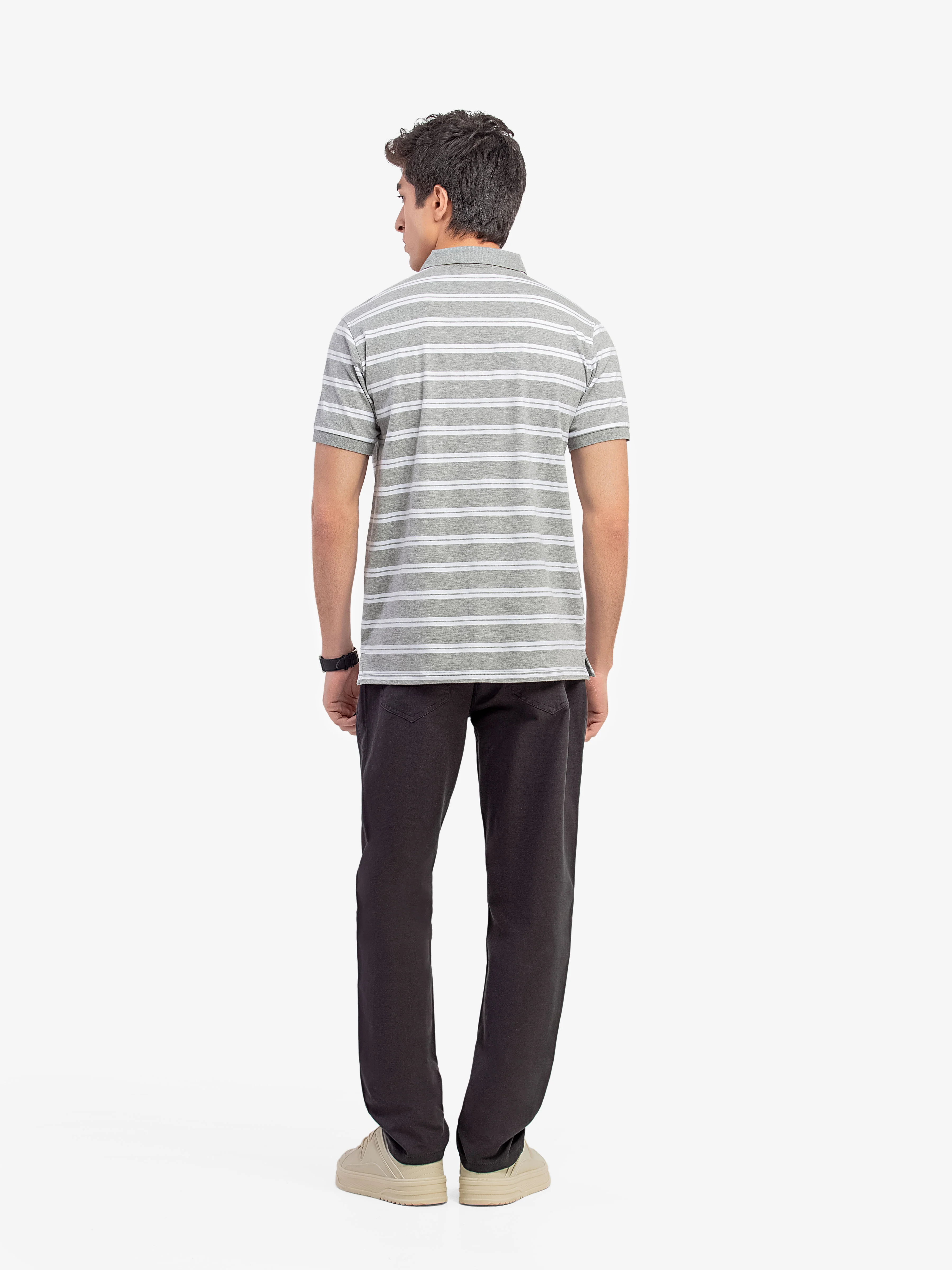 Men's Heather Grey & White Polo Shirt - EMTPS5-114 - Image 5