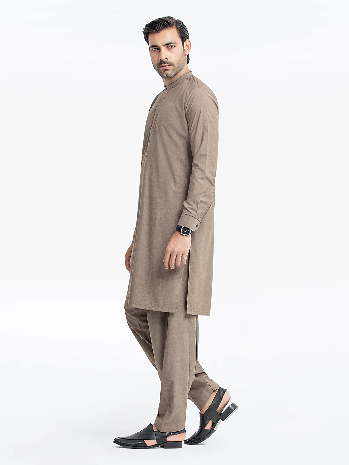 Men's Hazy Brown Shalwar Kameez - EMTKS24-41105 - Image 6