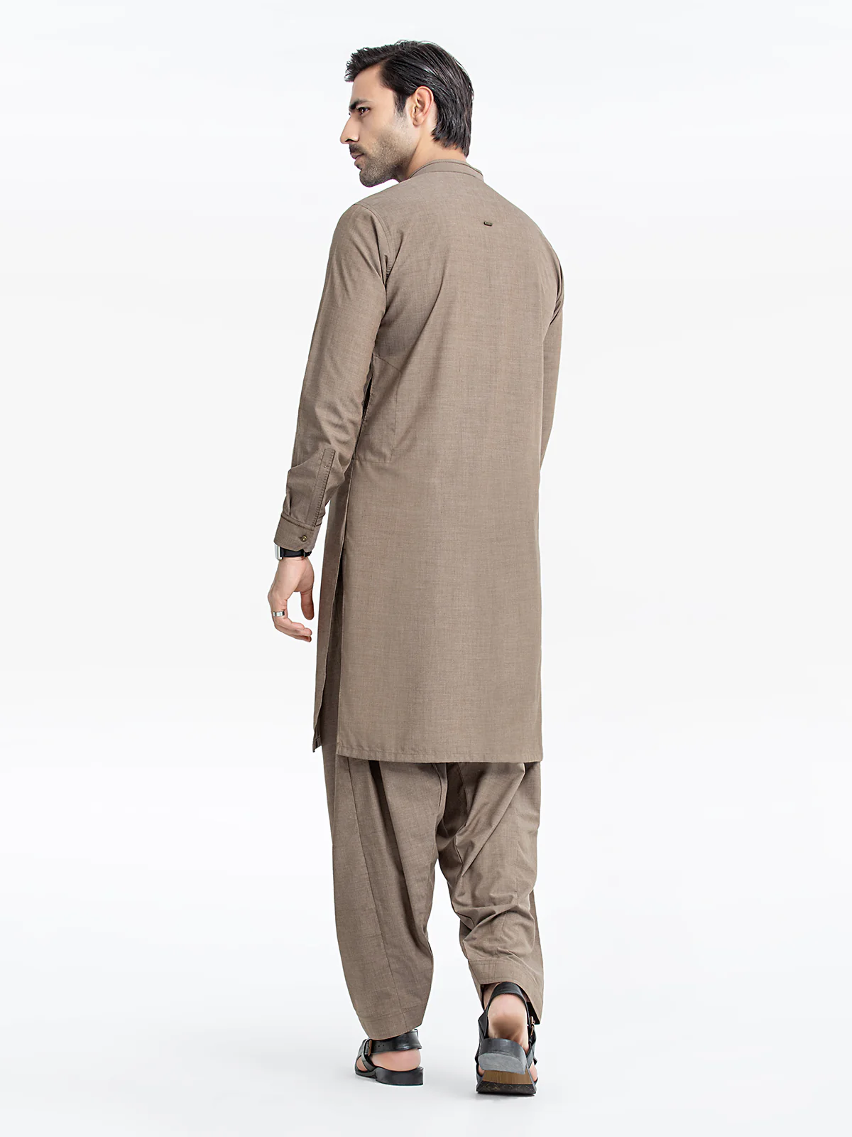 Men's Hazy Brown Shalwar Kameez - EMTKS24-41105 - Image 7