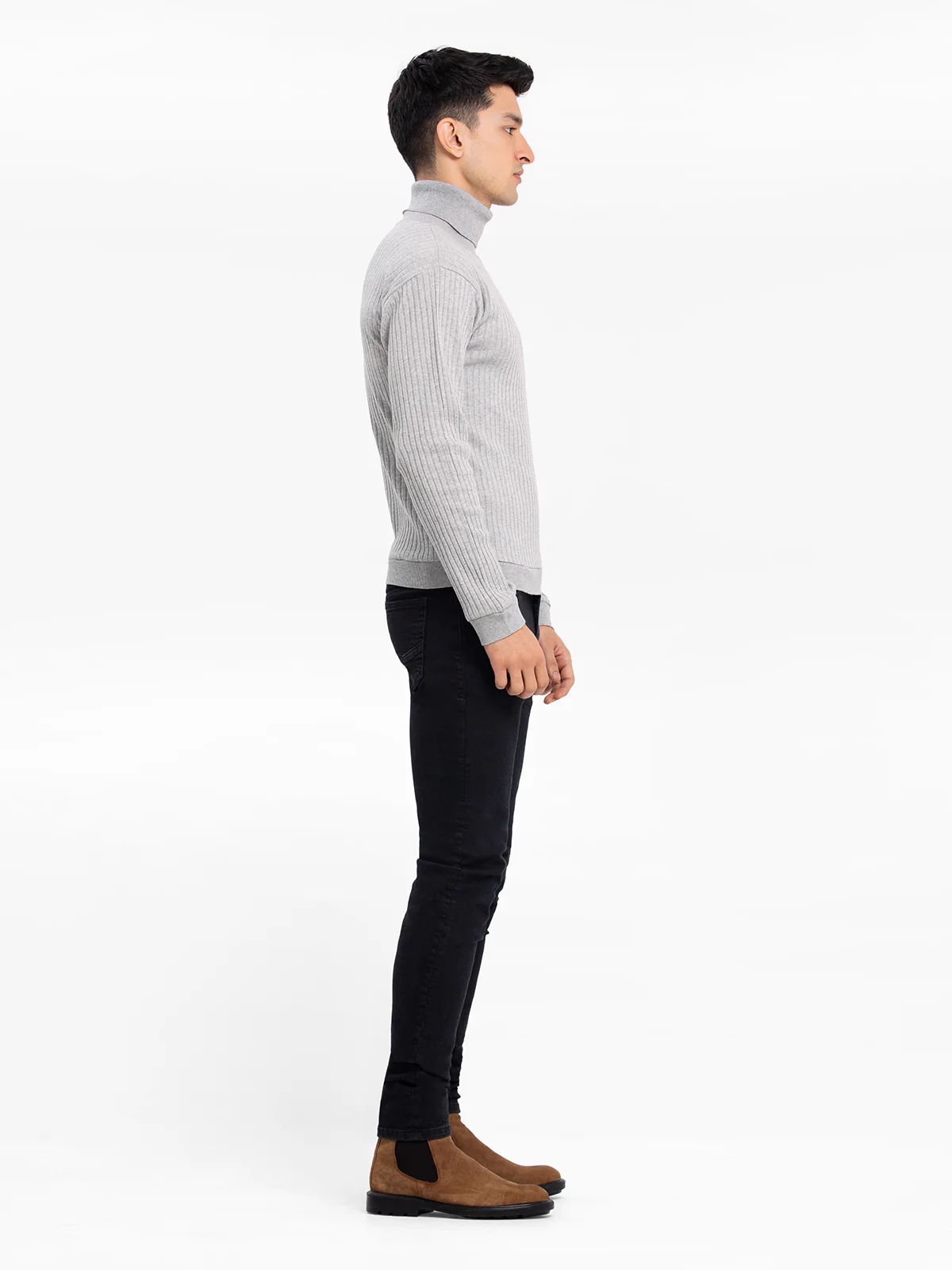 Men's Heather Grey High Neck - EMTTF23-002 - Image 3