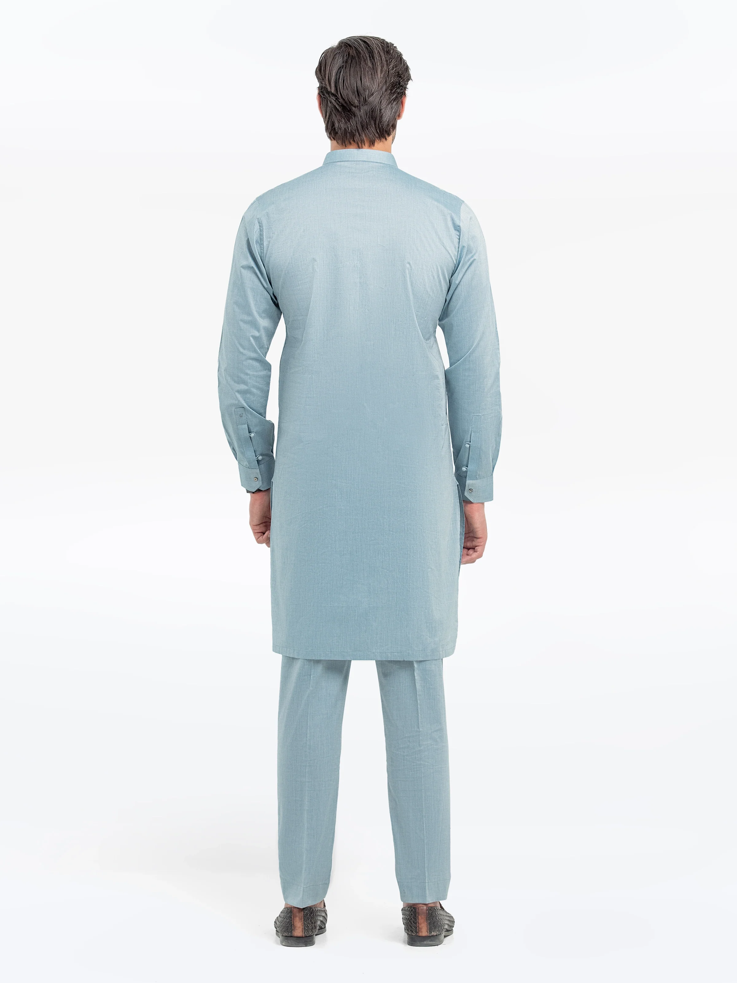 Men's Ice Blue Kurta Pajama - EMTKPT5-059 - Image 3