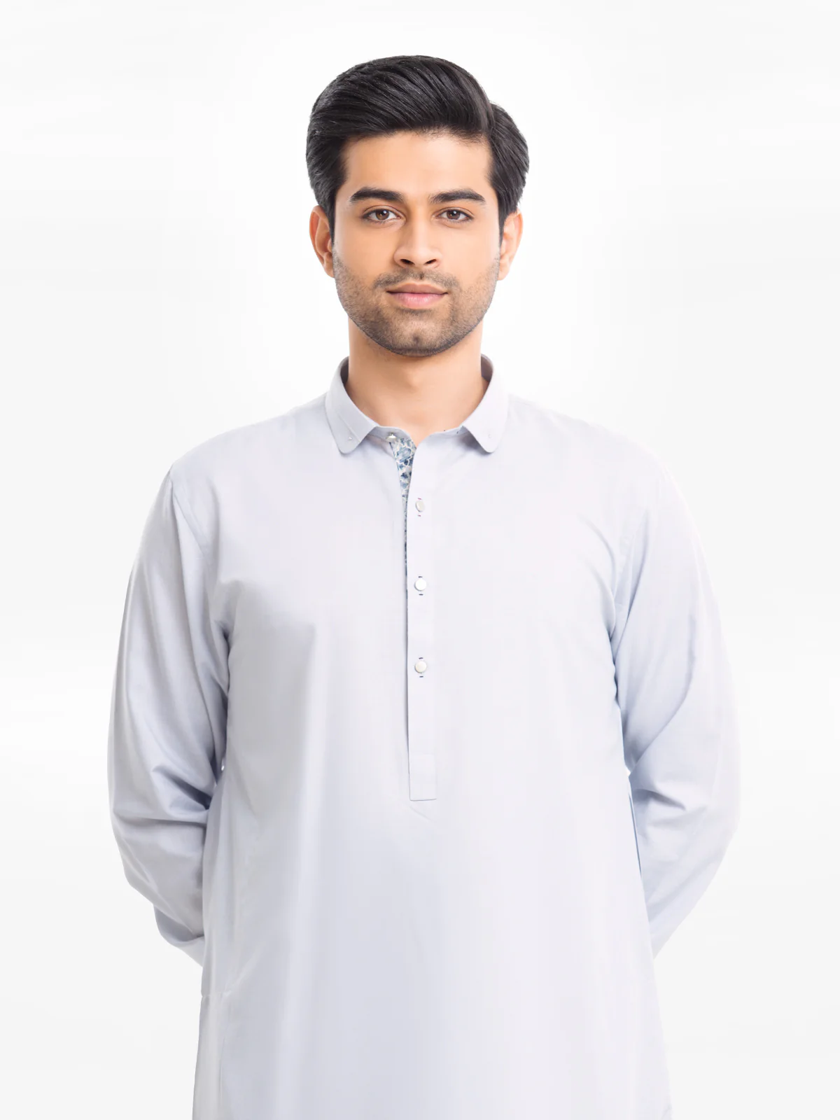 Men's Ice Blue Shalwar Kameez - EMTKST24-99424 - Image 4