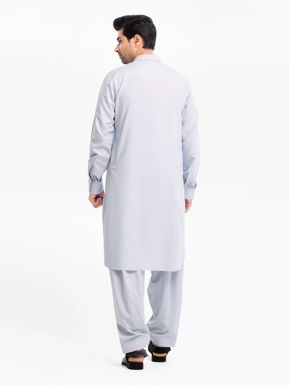 Men's Ice Blue Shalwar Kameez - EMTKST24-99424 - Image 5