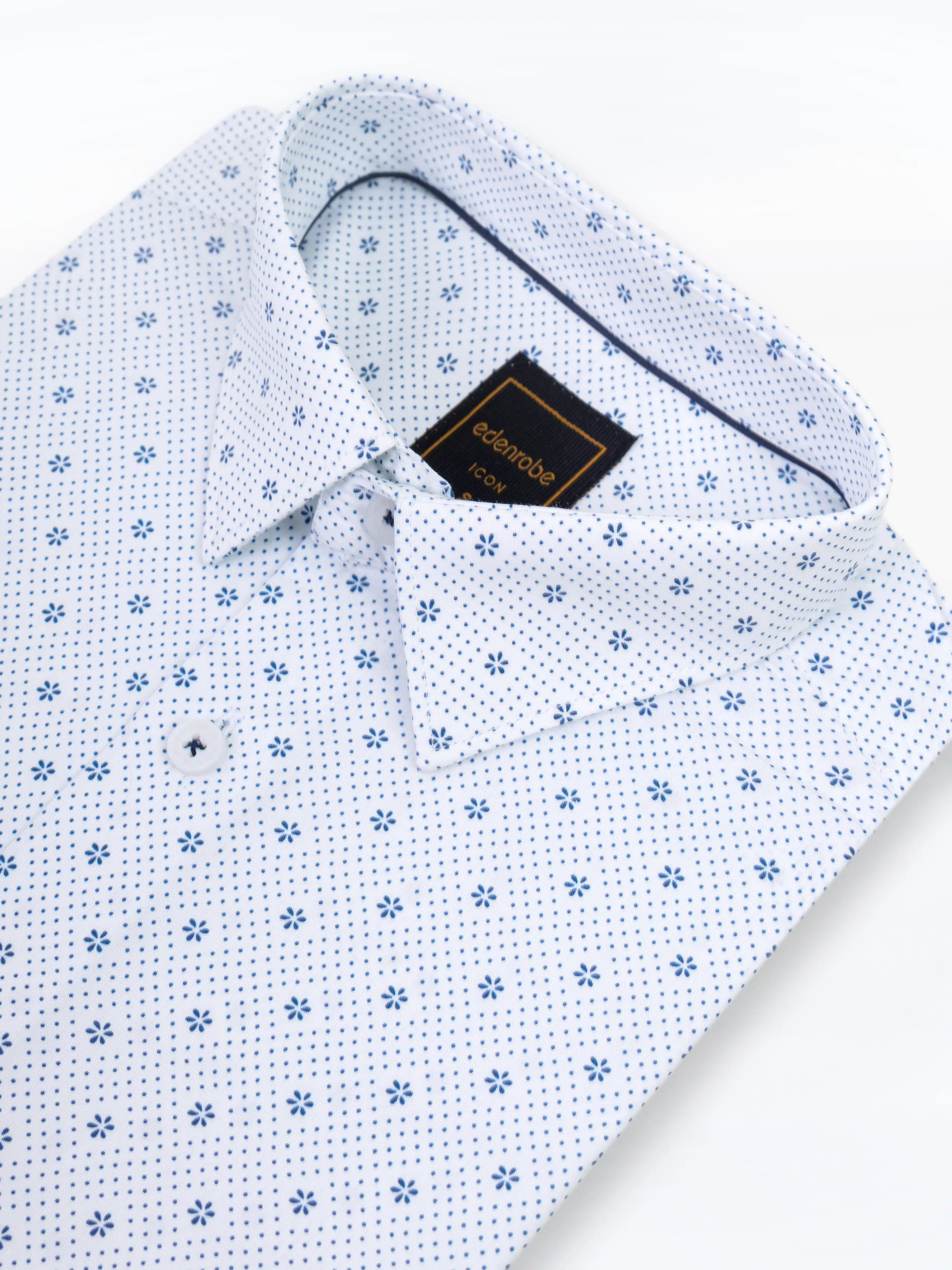 Men's Ice Blue Textured Shirt - EMTSI5-50745 - Image 4