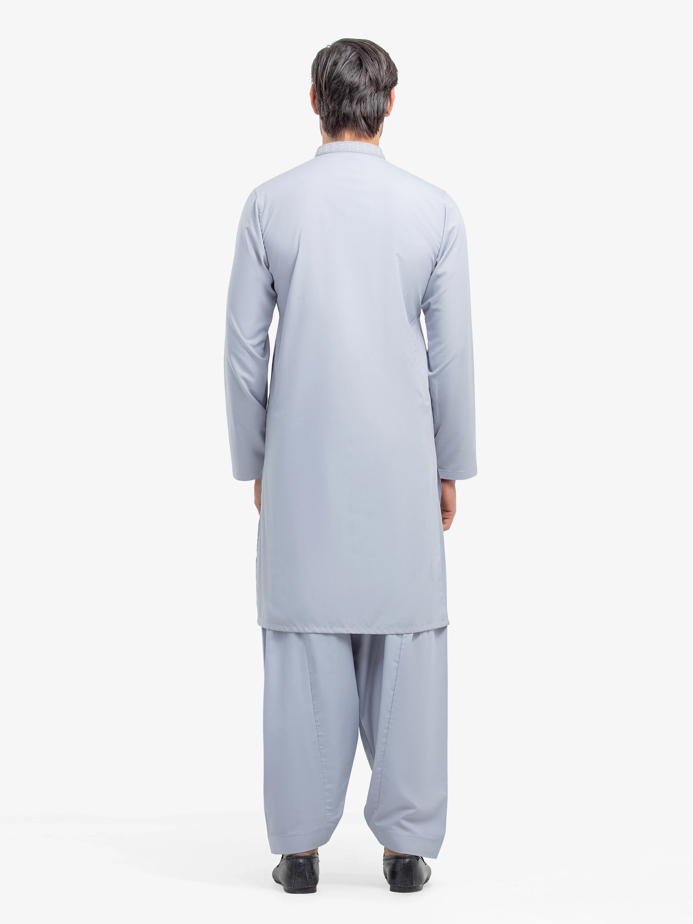 Men's Ice Grey Shalwar Kameez - EMTKS25S-41155 - Image 5