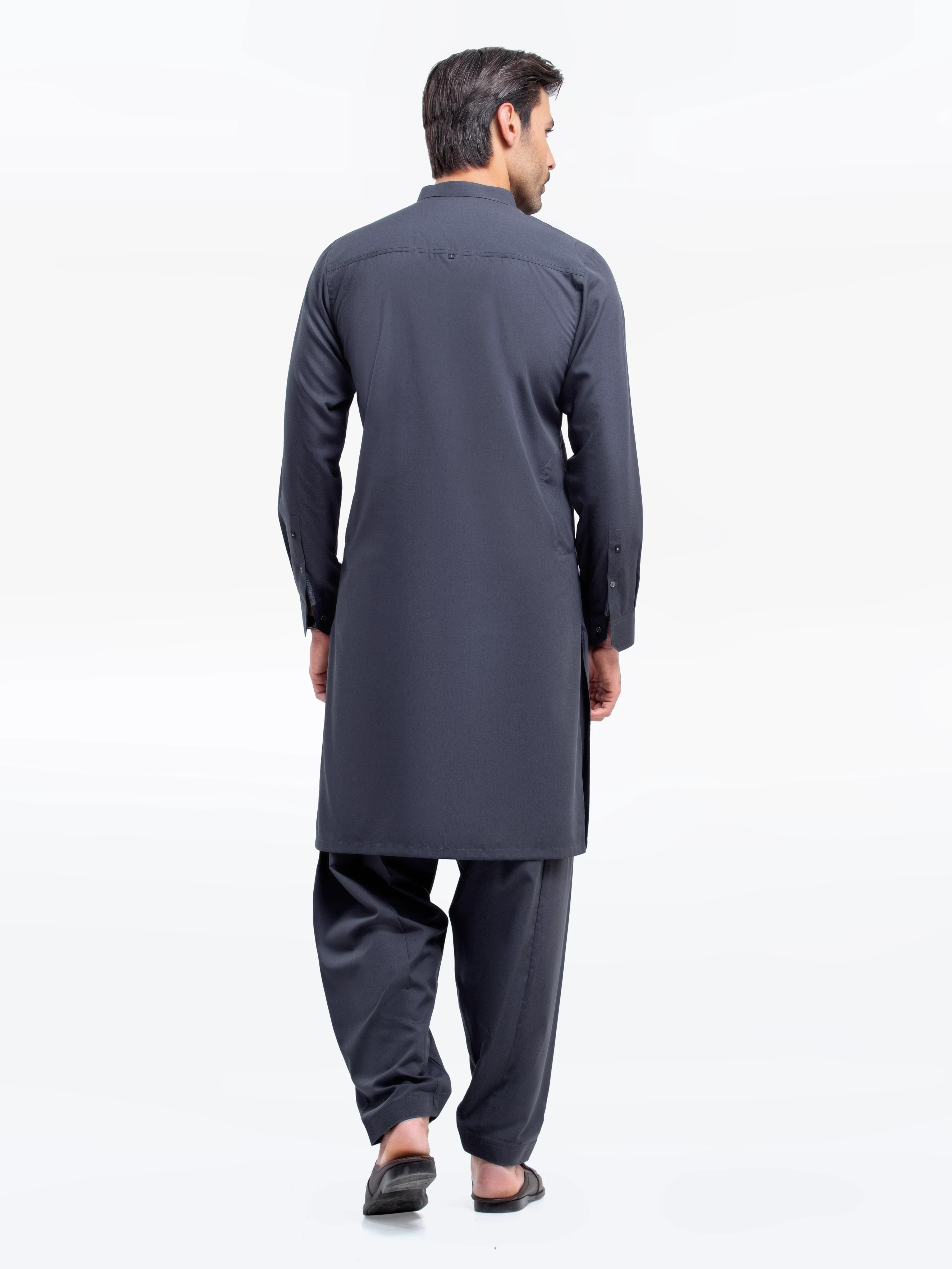 Men's Iron Grey Shalwar Kameez - EMTKST25-99501 - Image 5