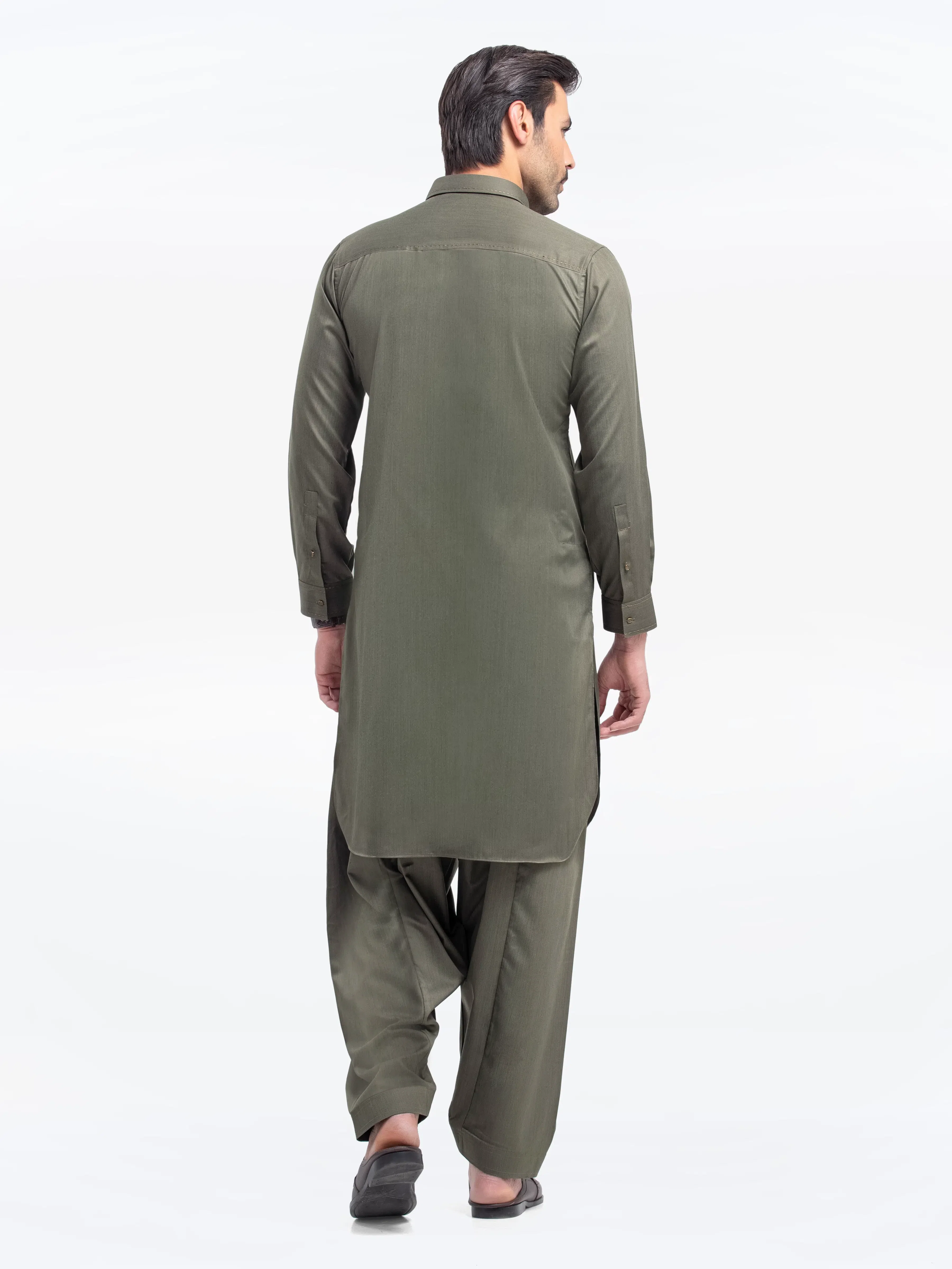 Men's Kai Green Shalwar Kameez - EMTKST24-99482 - Image 5