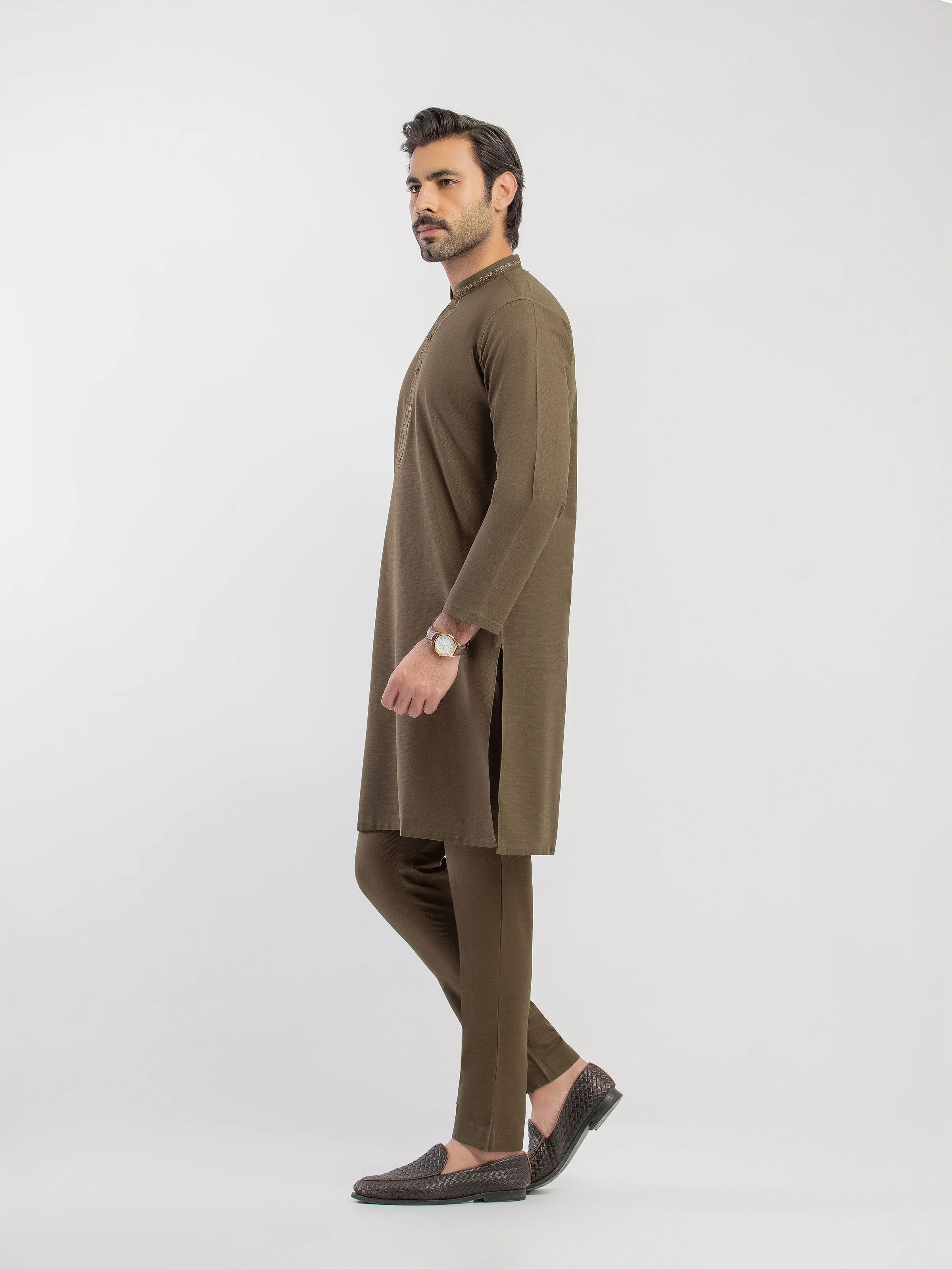 Men's Kai Green Kurta Pajama - EMTKPT5-093 - Image 4