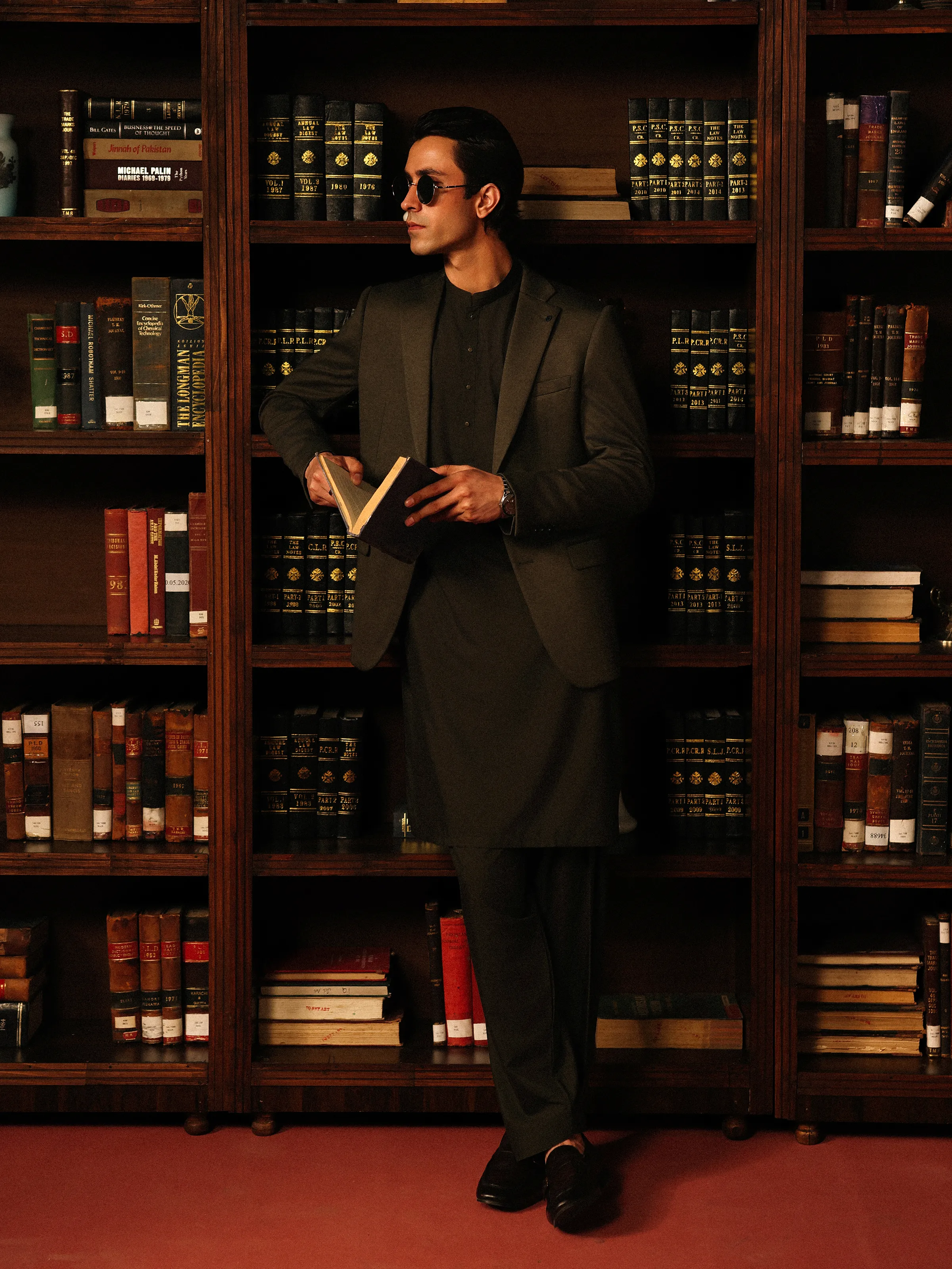 Men's Green Shalwar Kameez - EMTKS5-41185 - Image 2