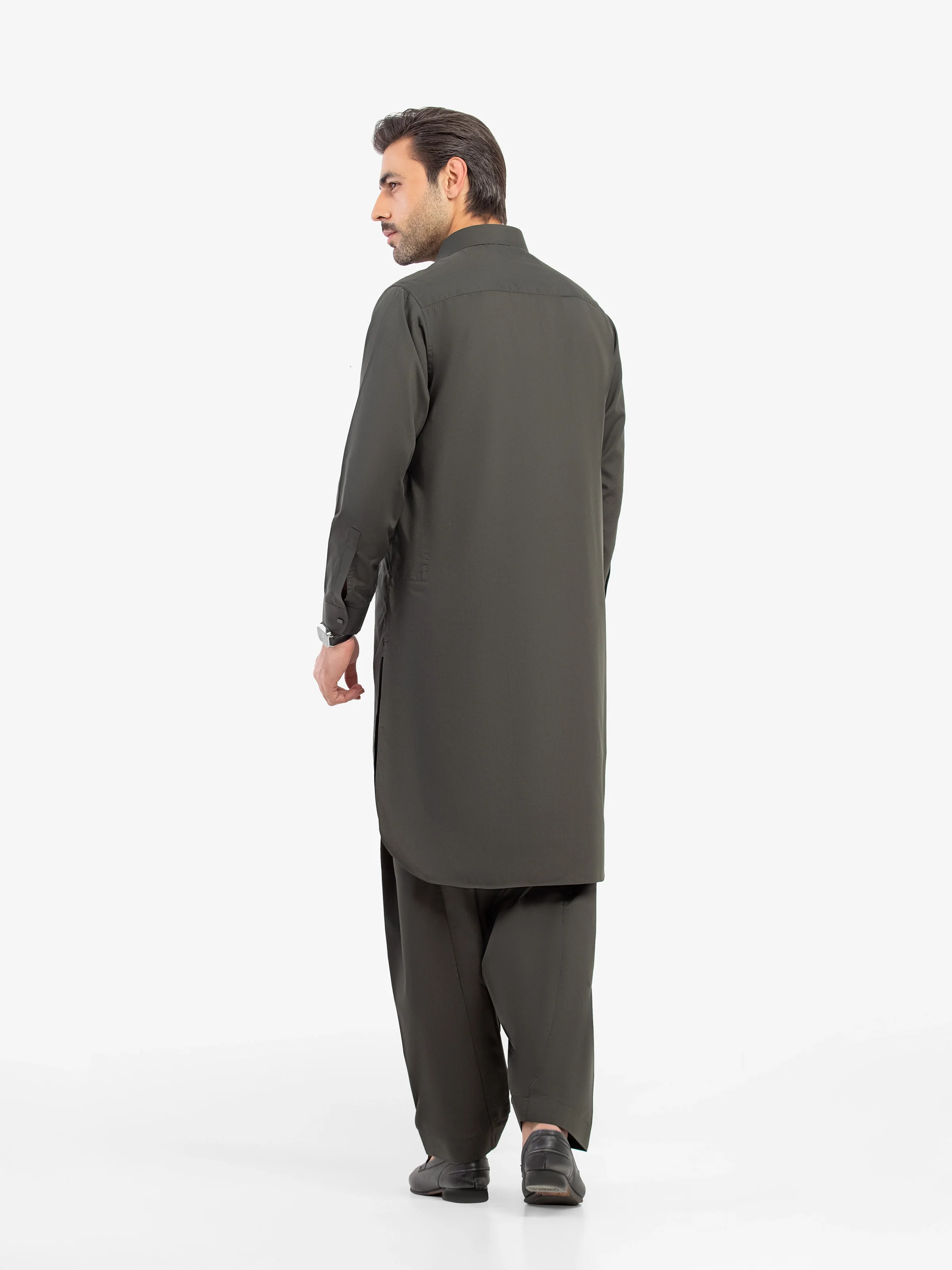 Men's Green Shalwar Kameez - EMTKS5-41195 - Image 5