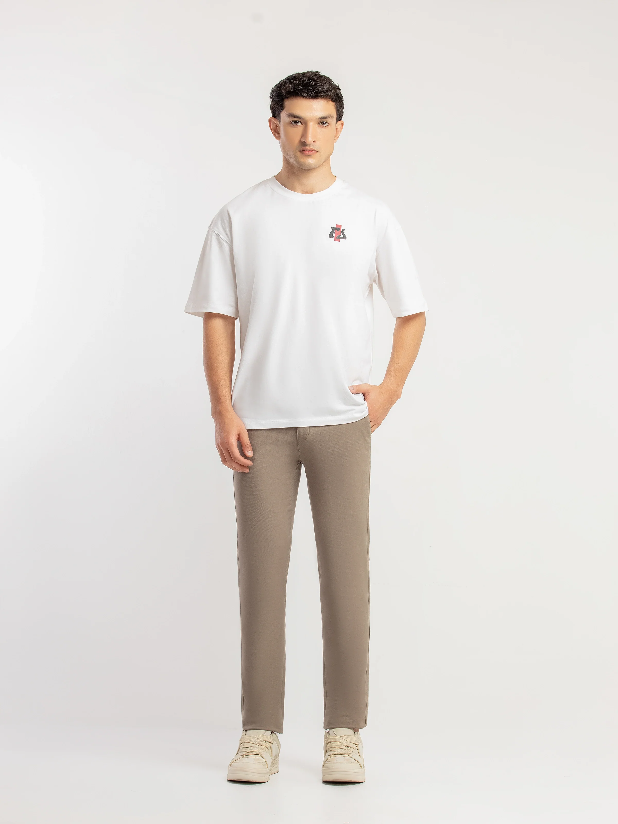 Men's Khaki Formal Pant - EMBPF6-15307 - Image 2