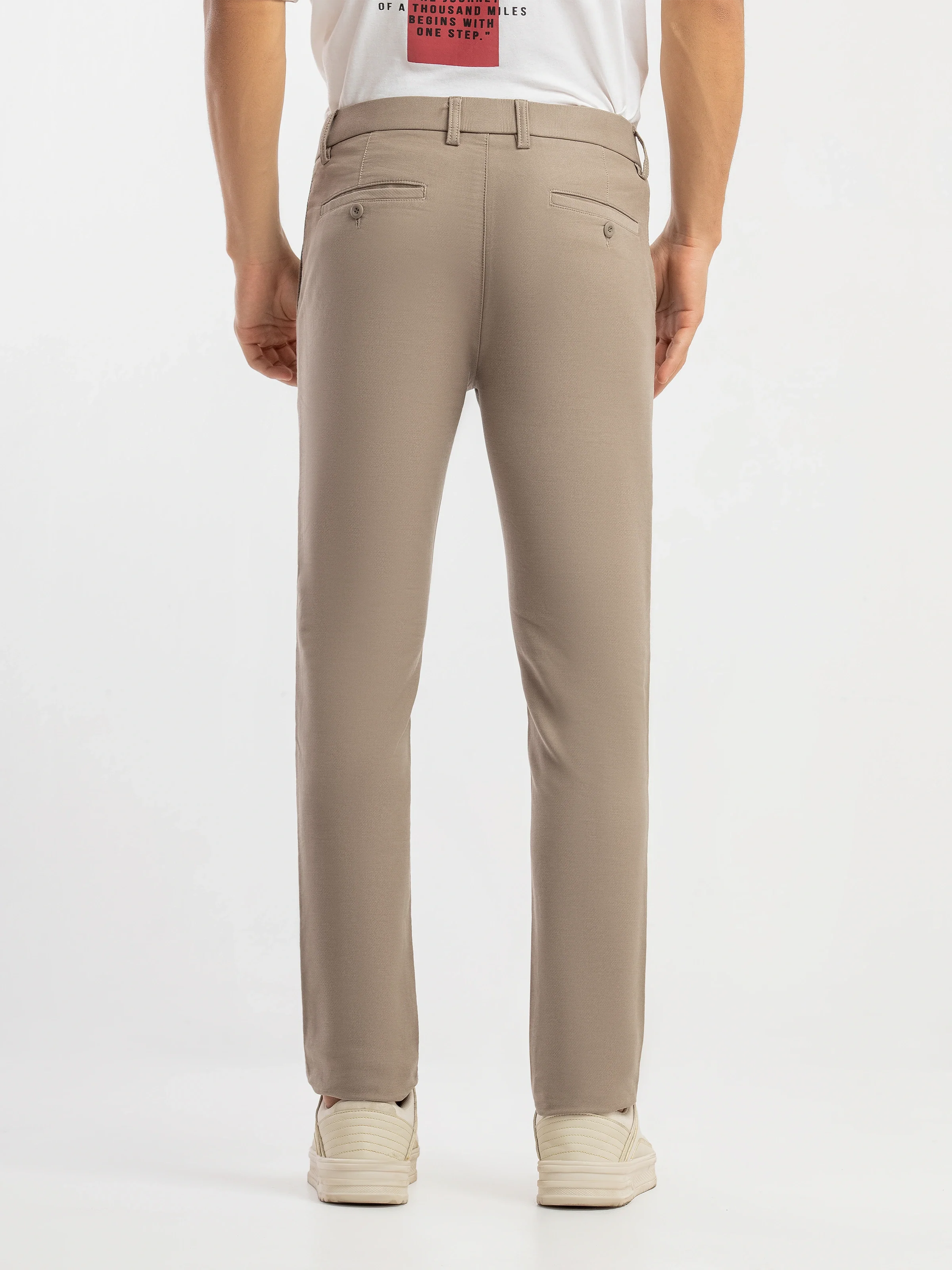 Men's Khaki Formal Pant - EMBPF6-15307 - Image 3