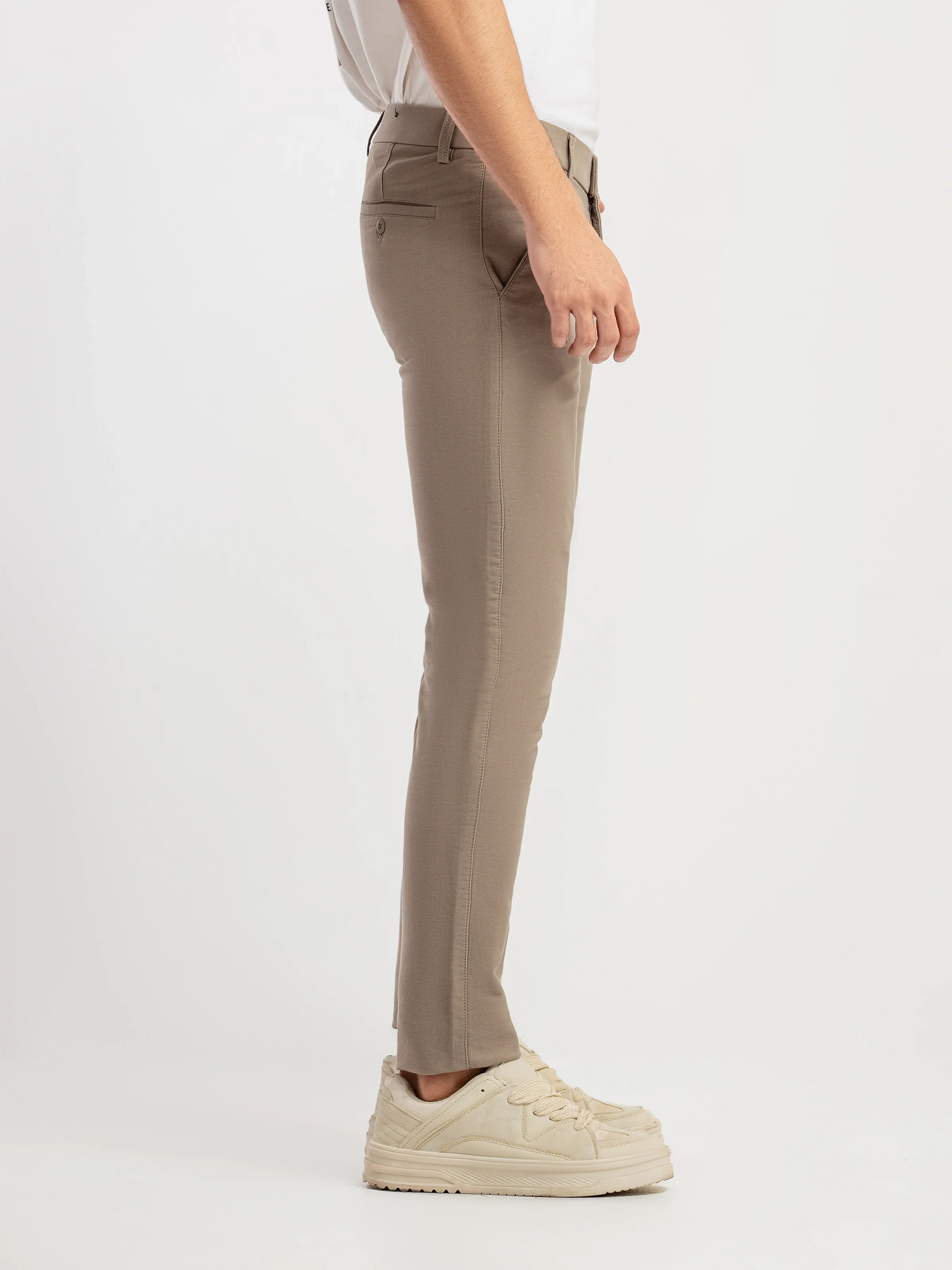 Men's Khaki Formal Pant - EMBPF6-15307 - Image 6
