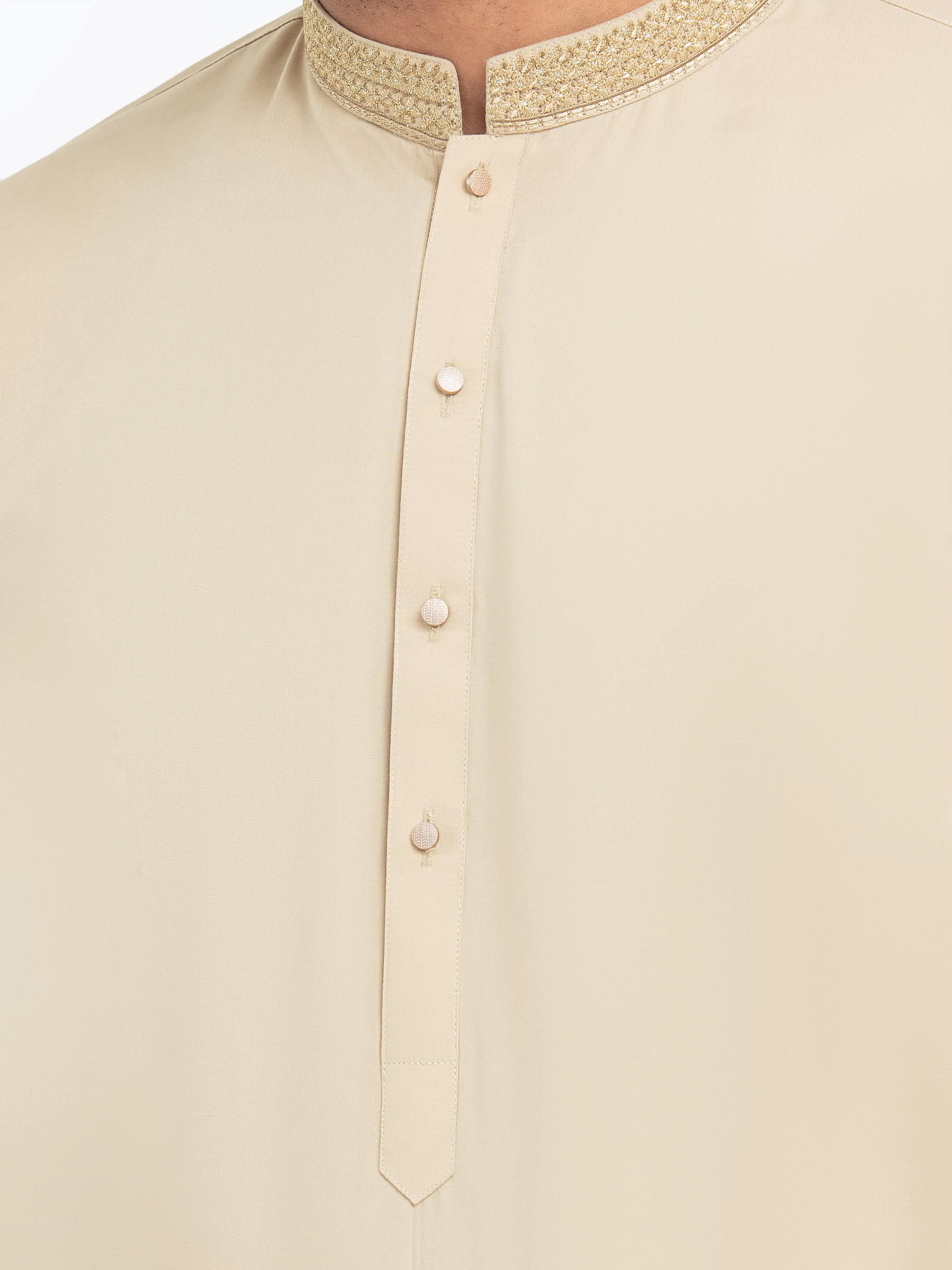 Men's Khaki Shalwar Kameez - EMTKS5-41157 - Image 3