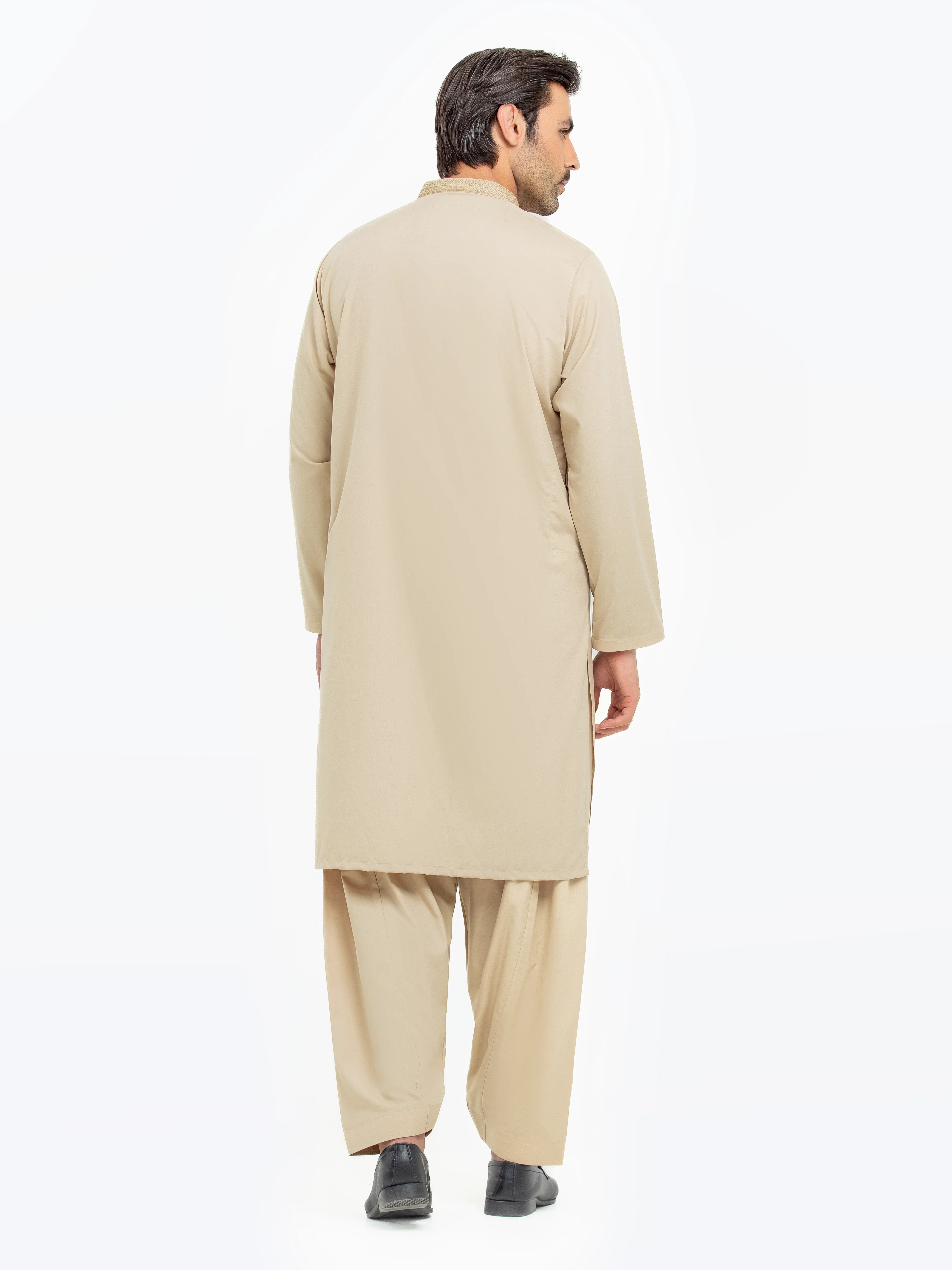 Men's Khaki Shalwar Kameez - EMTKS5-41157 - Image 4