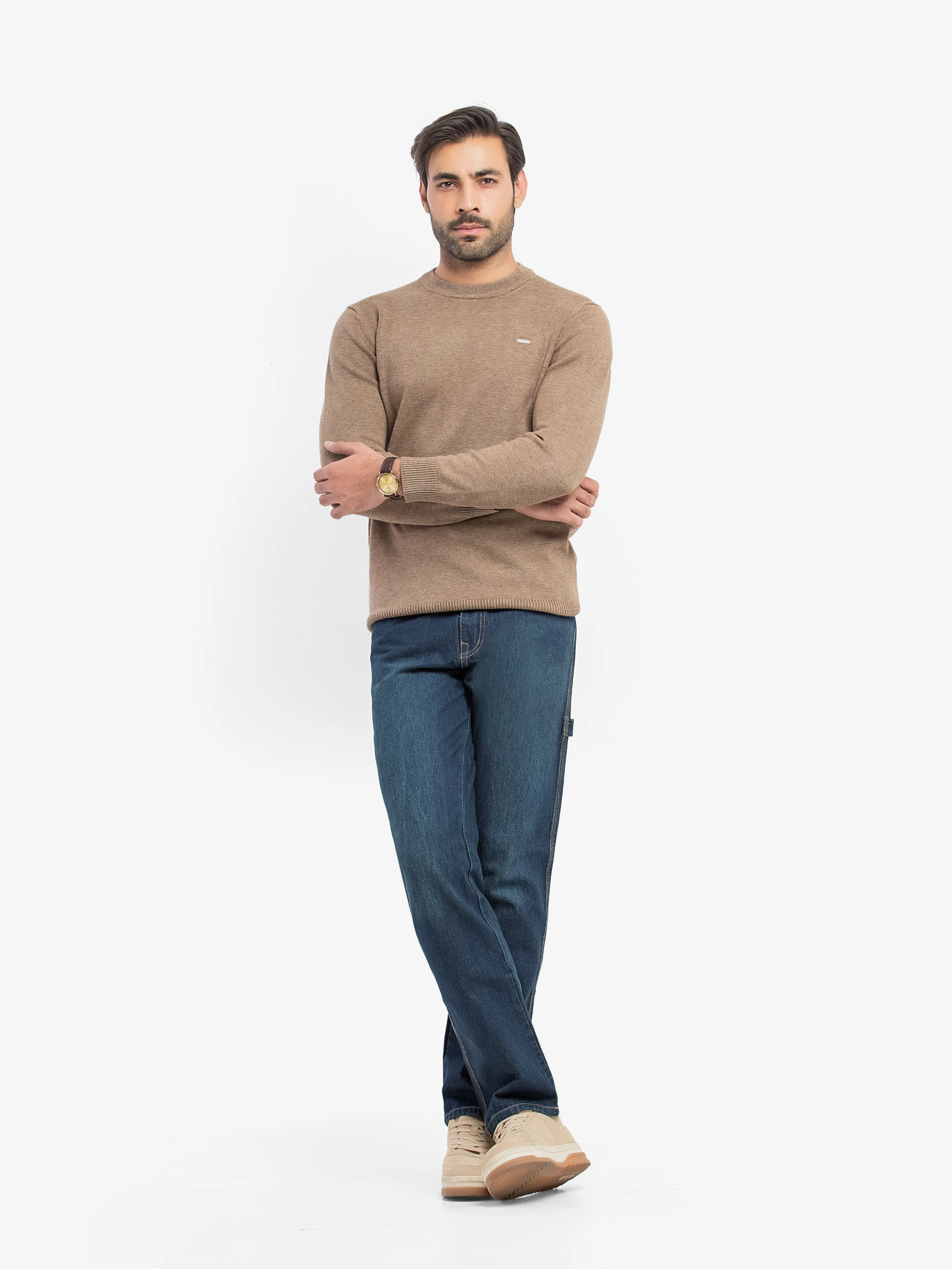 Men's Khaki Sweater - EMTSWT5-015 - Image 3