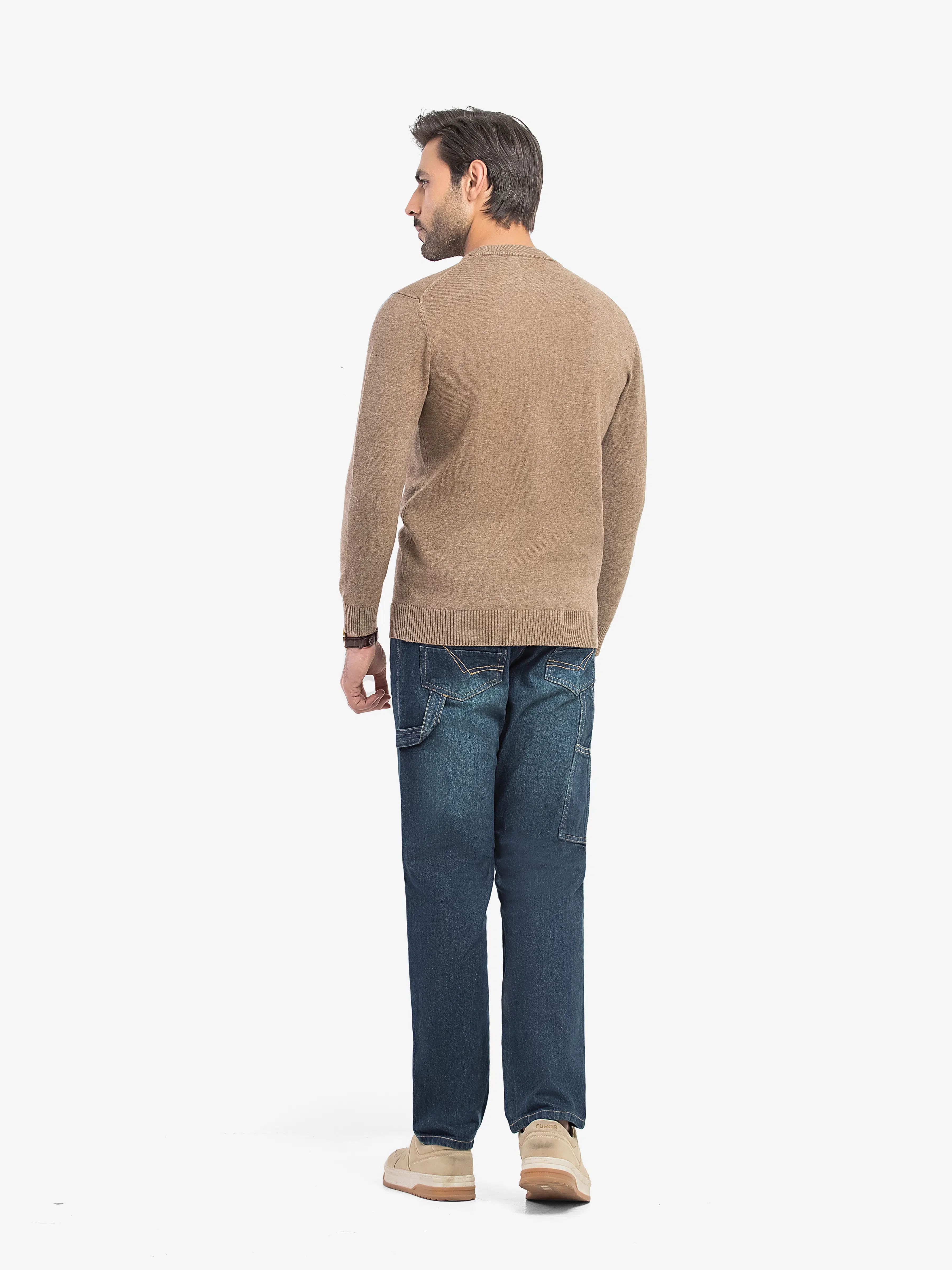 Men's Khaki Sweater - EMTSWT5-015 - Image 5