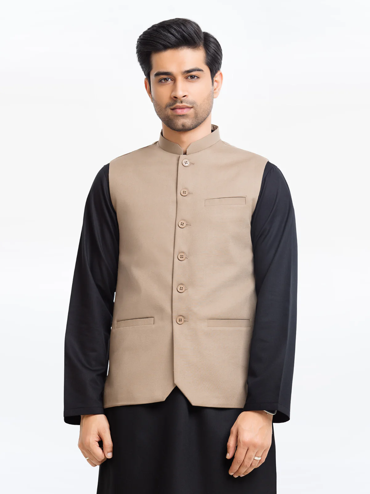 Men's Khaki Waist Coat - EMTWCP24-35903 - Image 2