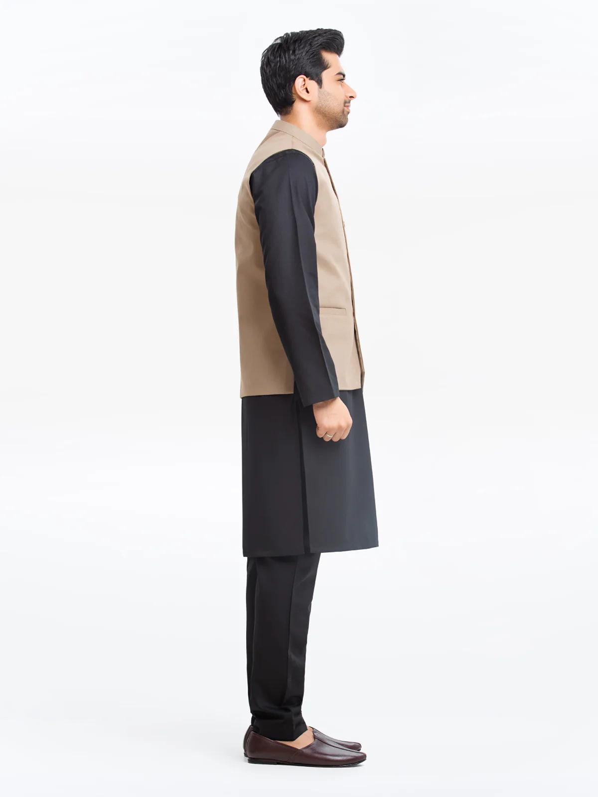 Men's Khaki Waist Coat - EMTWCP24-35903 - Image 3