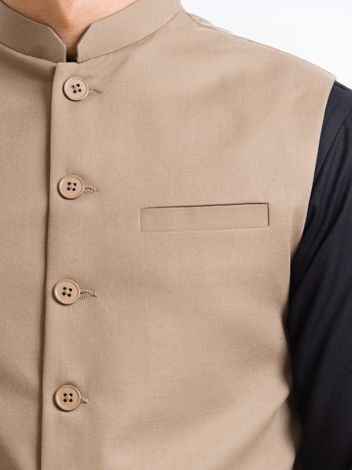 Men's Khaki Waist Coat - EMTWCP24-35903 - Image 5