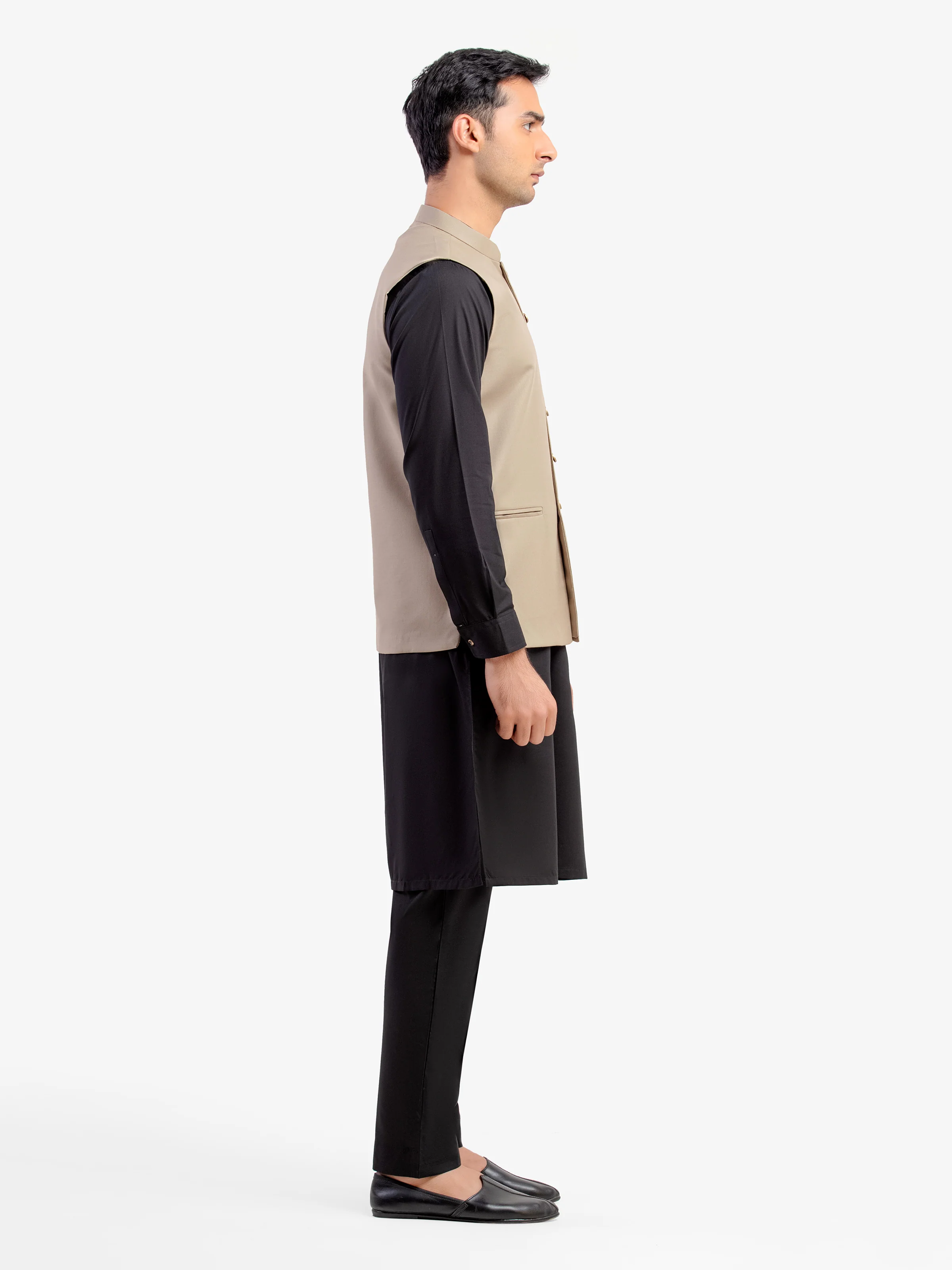 Men's Khaki Waist Coat - EMTWCP5-35972 - Image 4